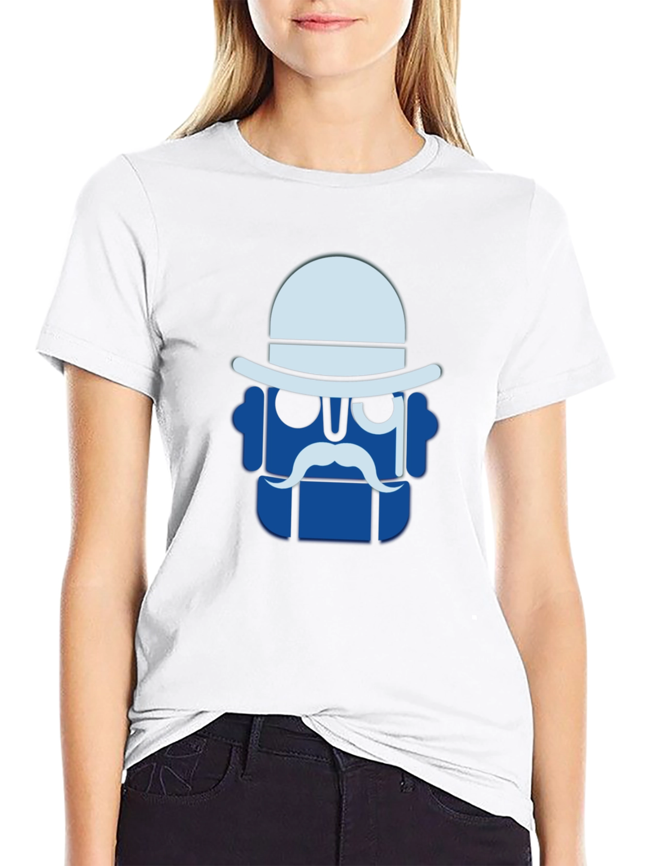 Dapper Robot Graphic Tee - Black Cotton T-Shirt