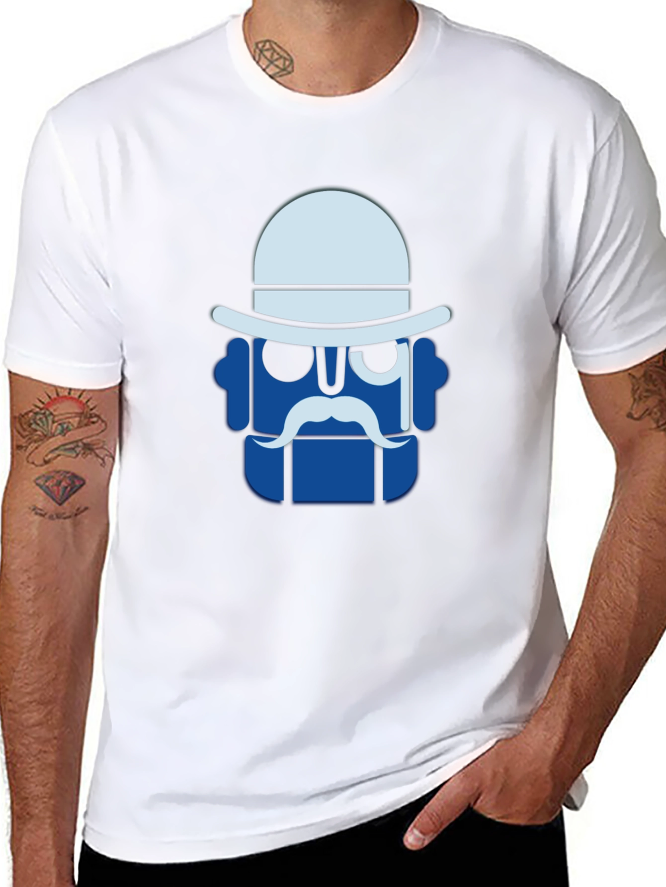 Dapper Robot Graphic Tee - Black Cotton T-Shirt