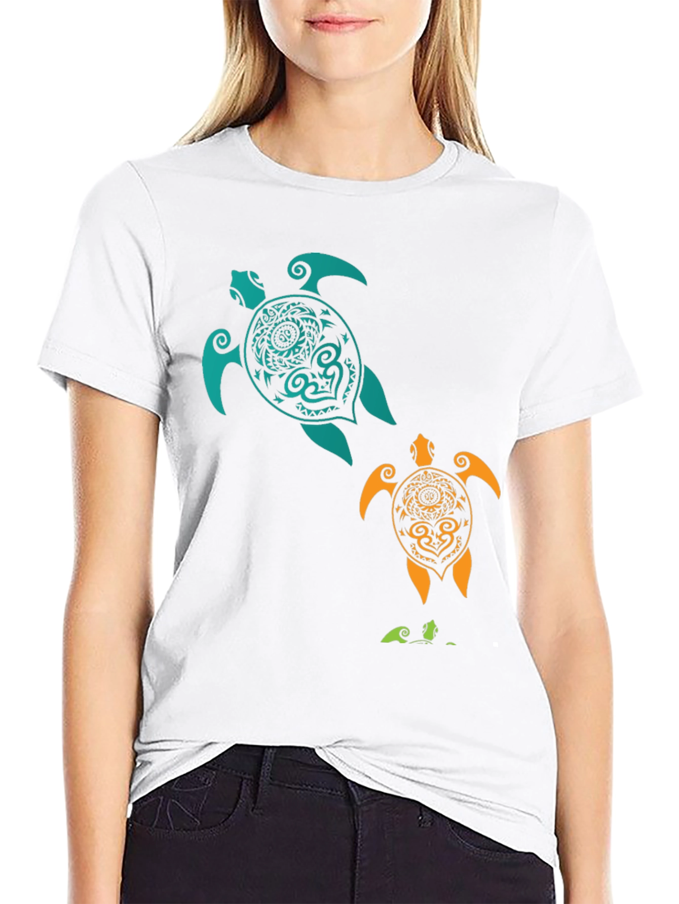 Turtle Print Tee - Black