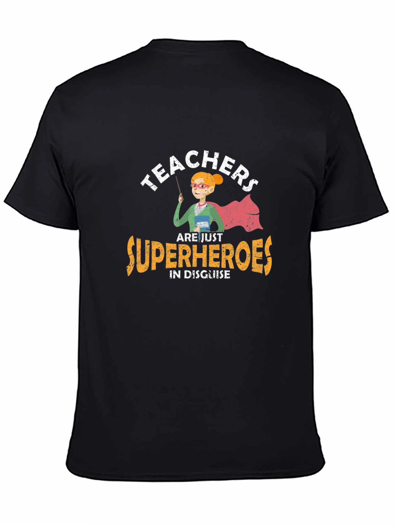 Teacher Superhero Graphic Tee - Black