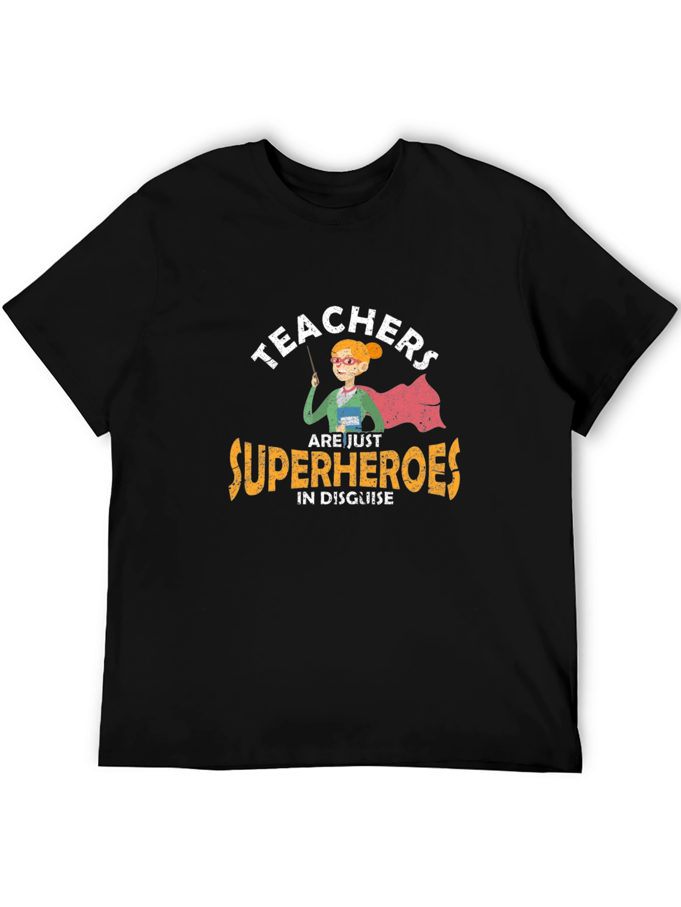 Teacher Superhero Graphic Tee - Black