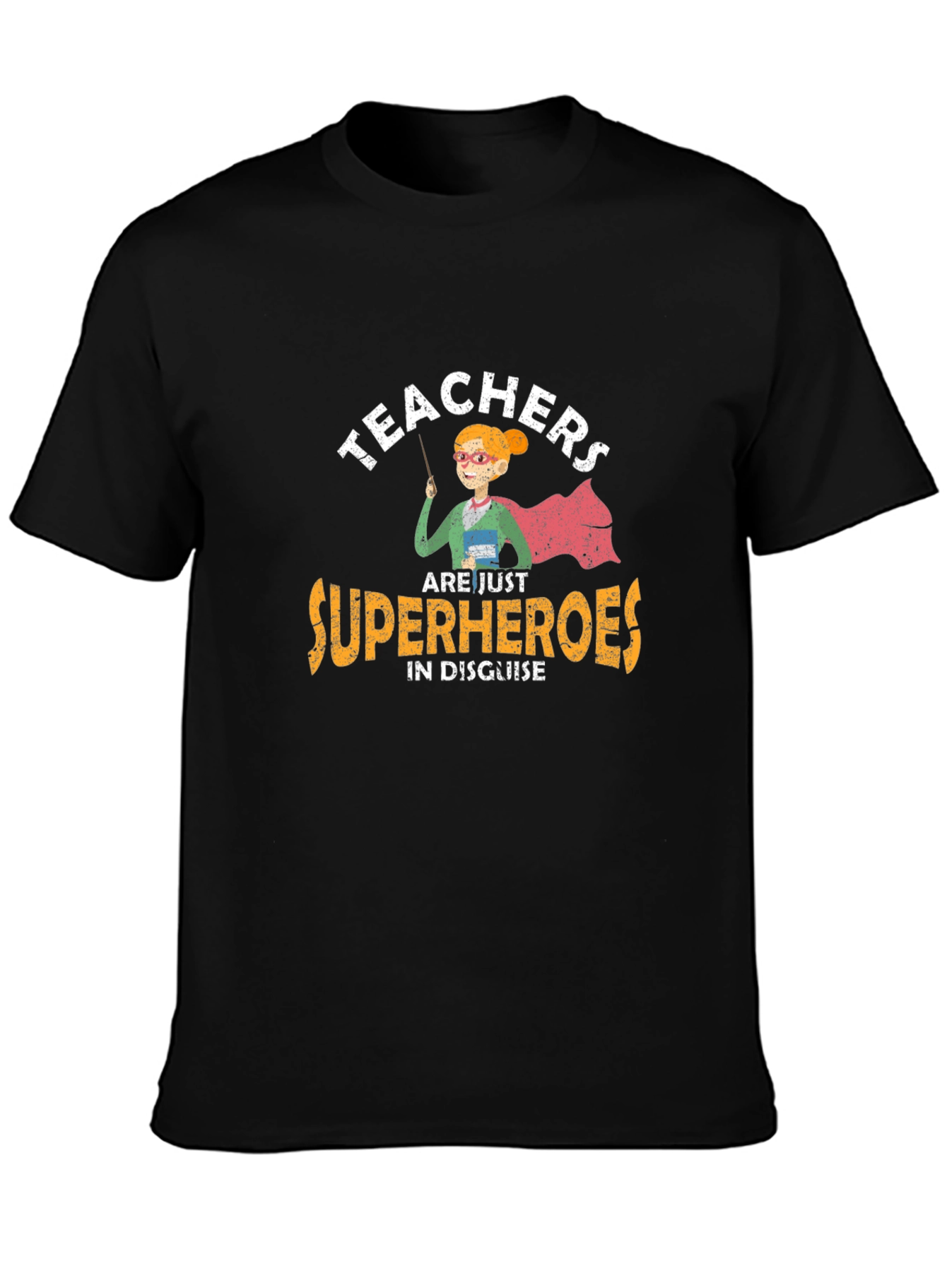 Teacher Superhero Graphic Tee - Black