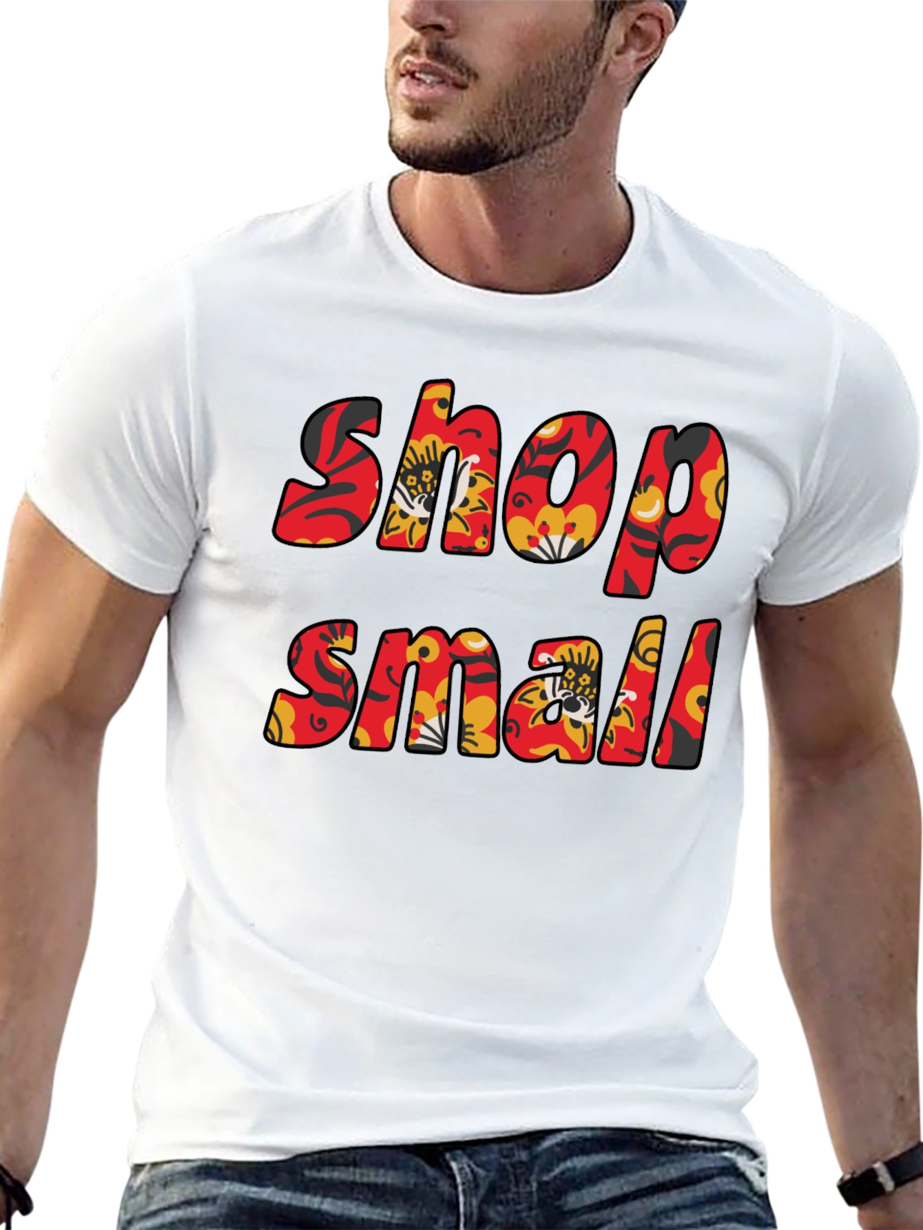 Shop Small Floral T-Shirt - Black