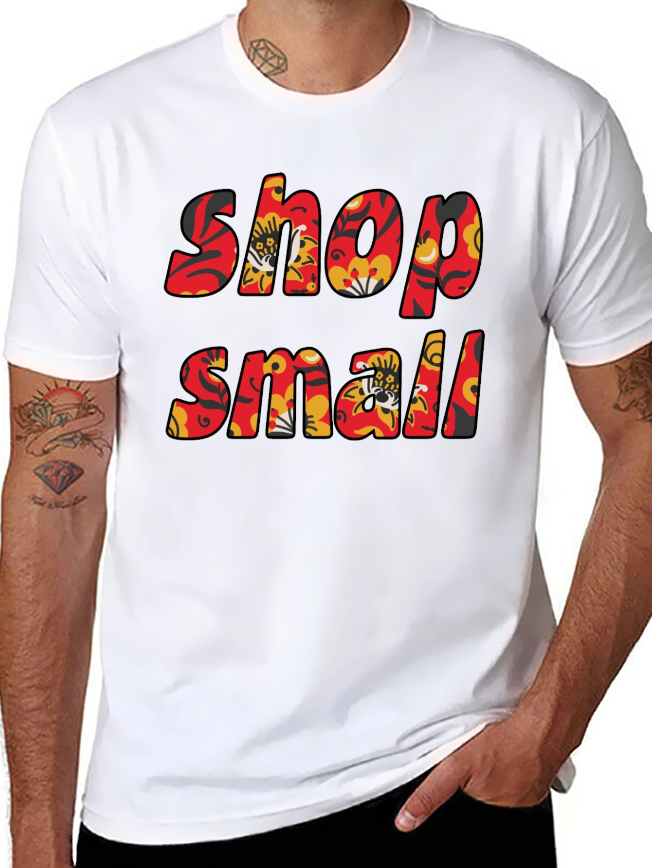 Shop Small Floral T-Shirt - Black