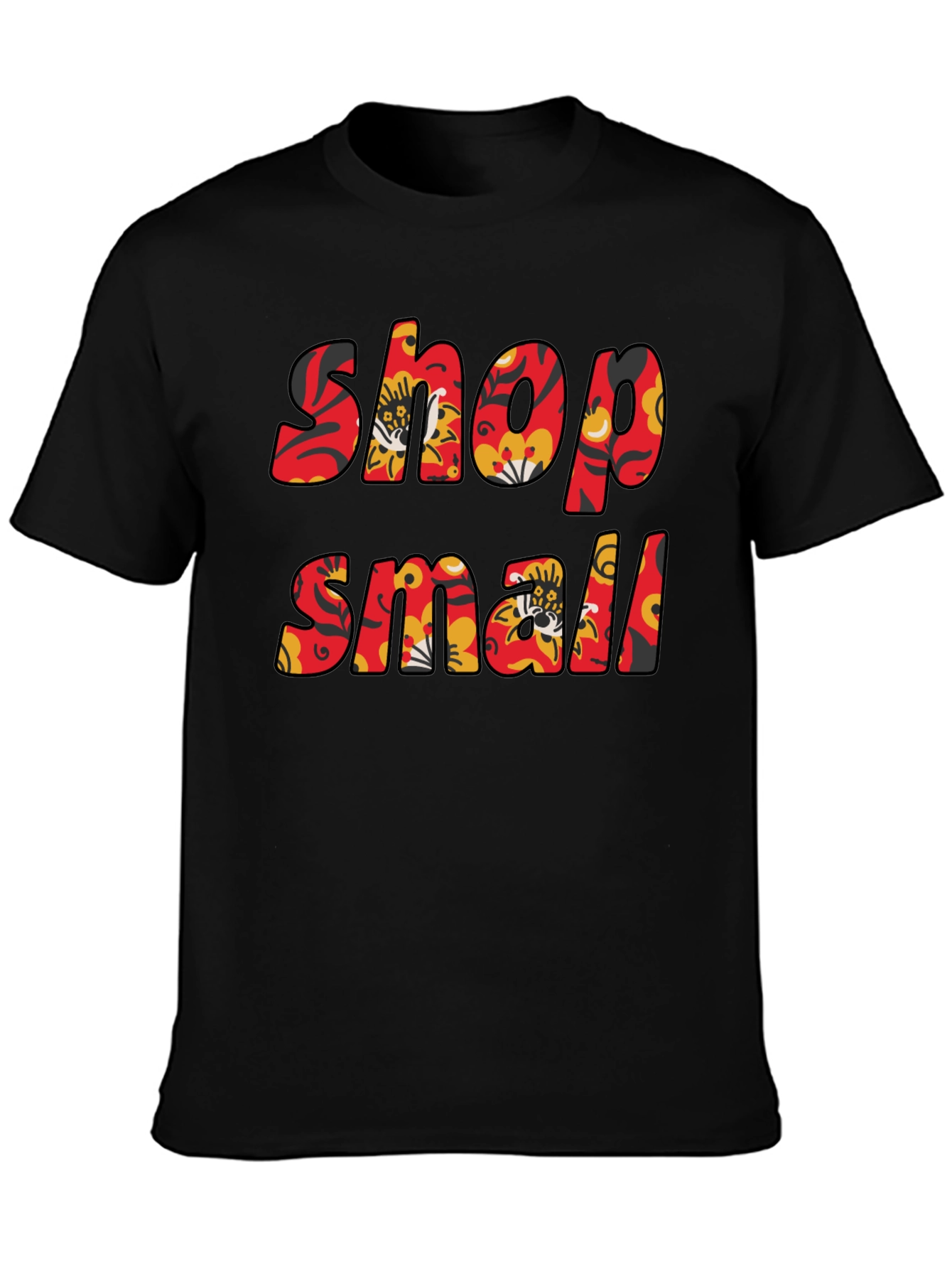 Shop Small Floral T-Shirt - Black