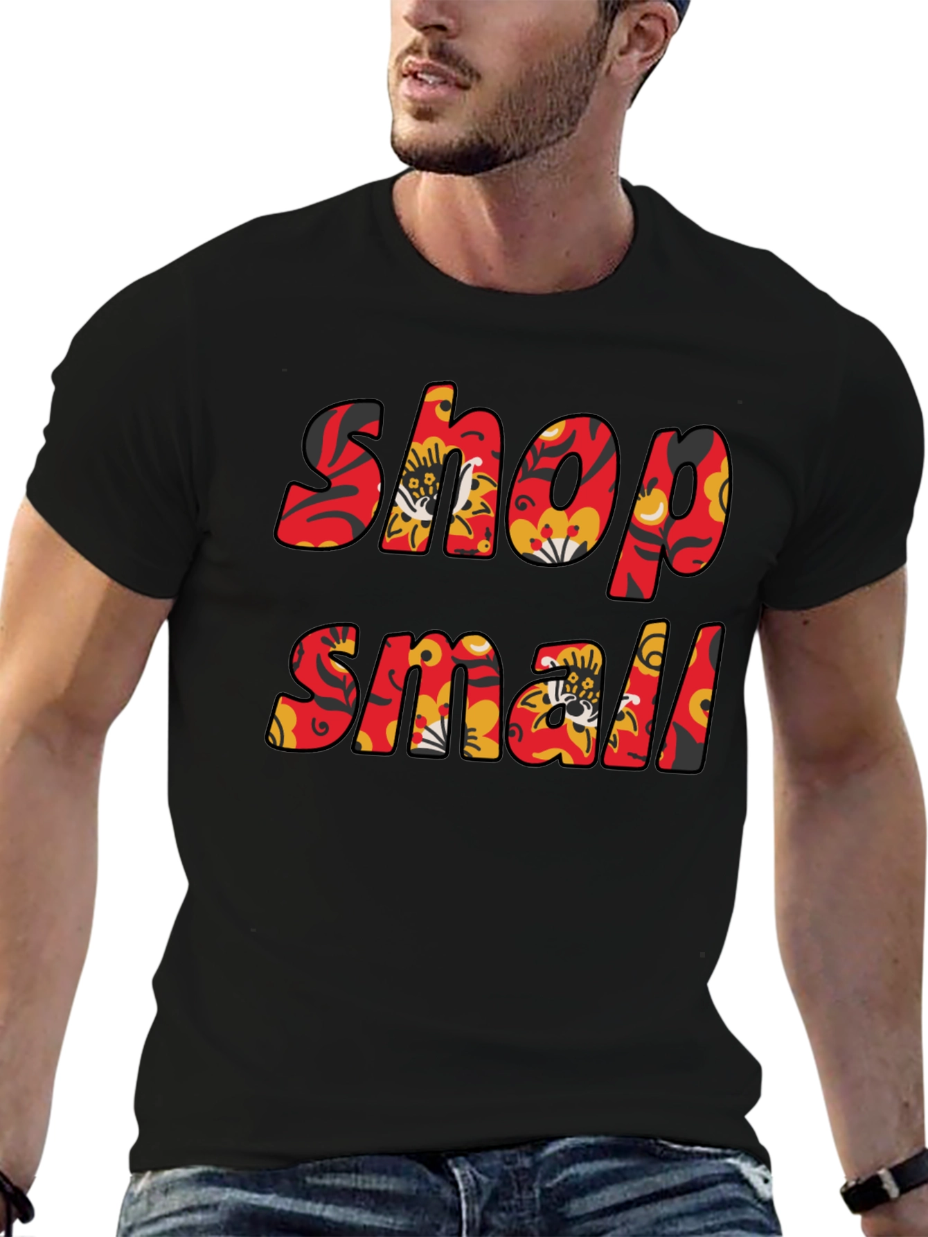 Shop Small Floral T-Shirt - Black