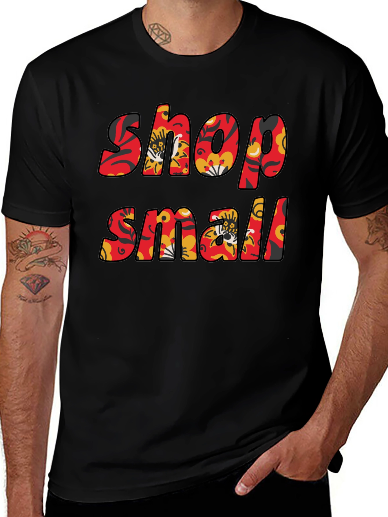 Shop Small Floral T-Shirt - Black