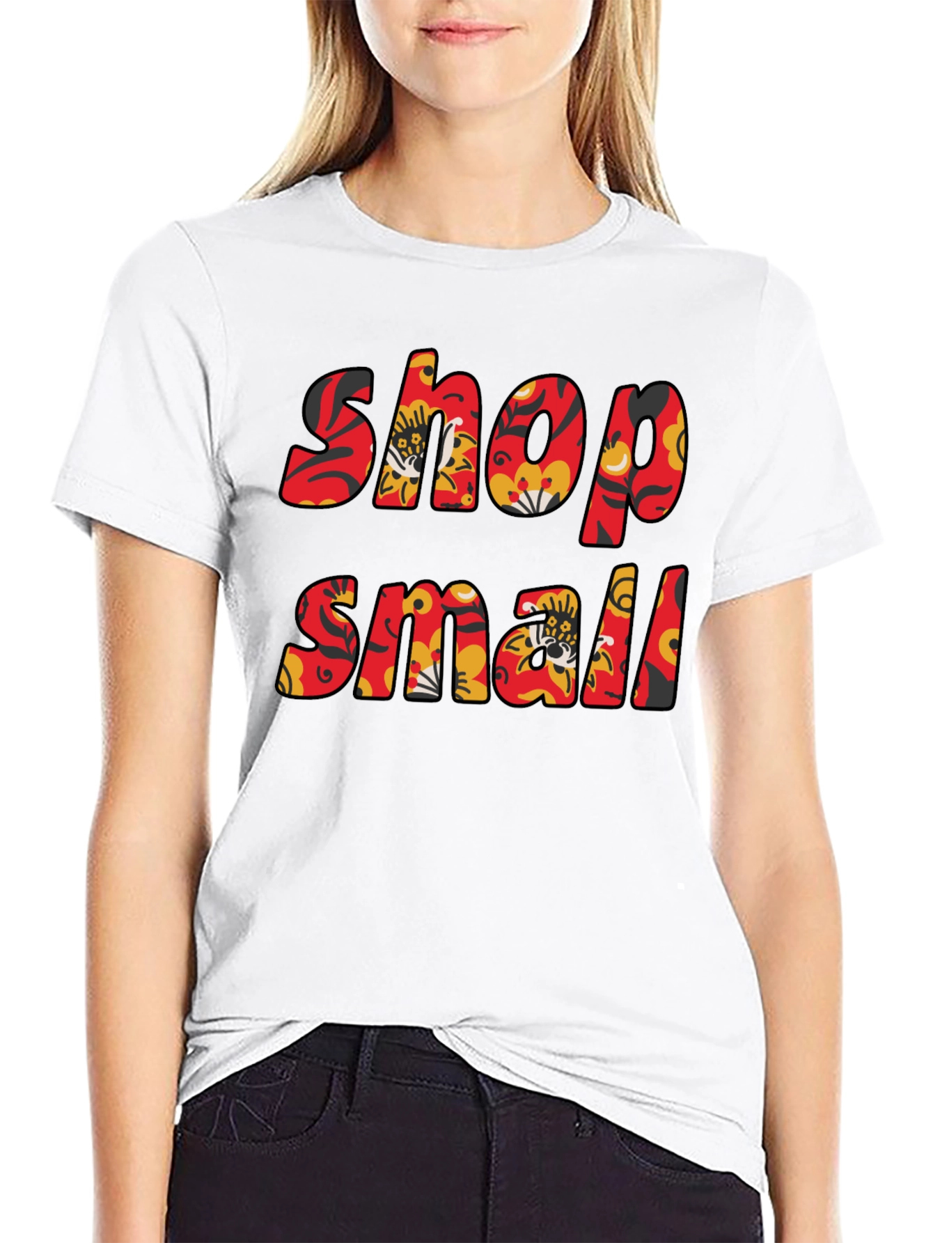 Shop Small Floral T-Shirt - Black