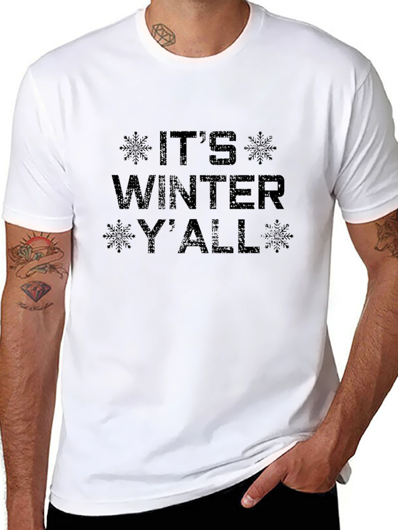 Its Winter Yall T-Shirt - Black Holiday Tee
