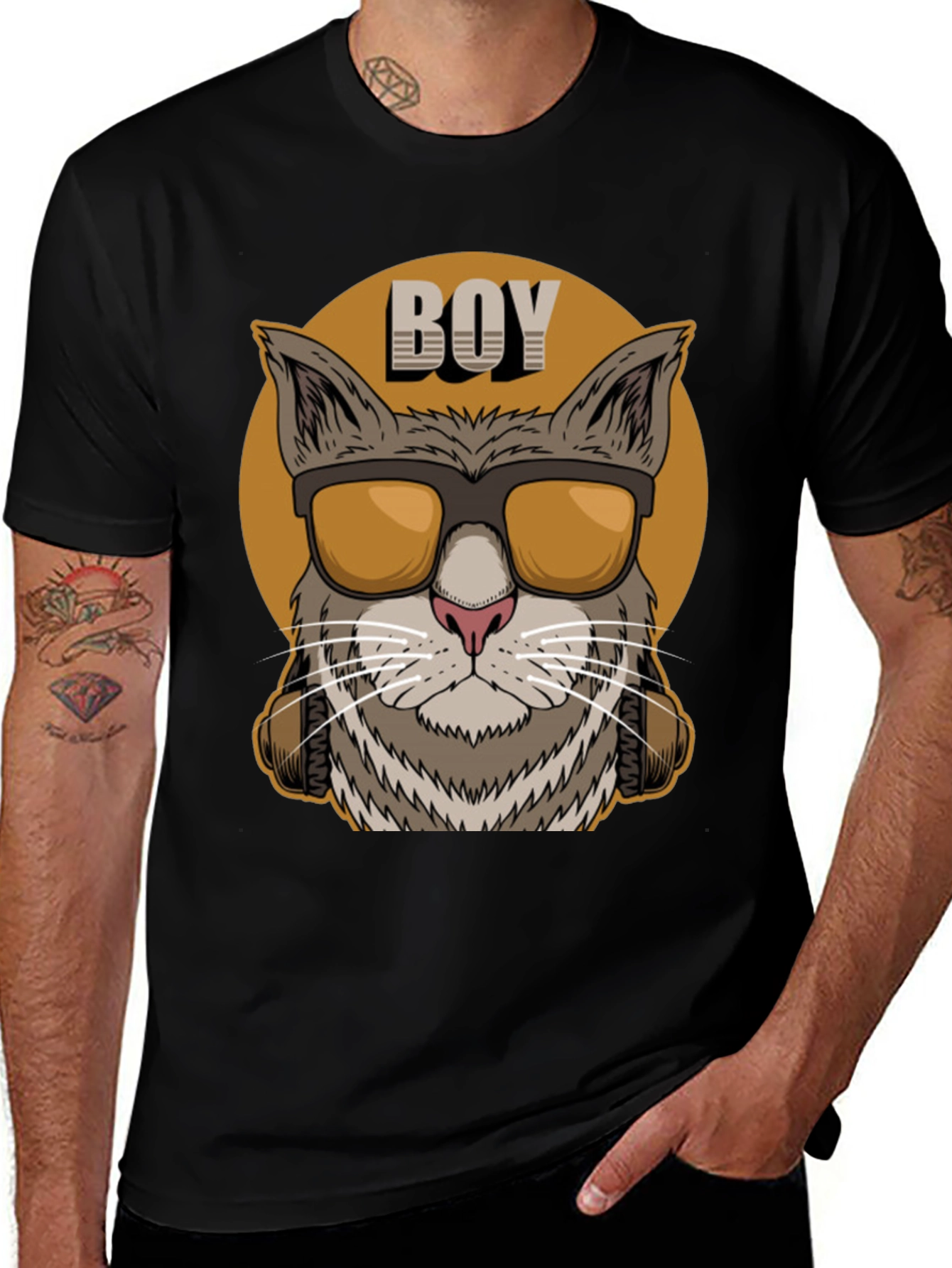 Cool Cat Boy Graphic Tee