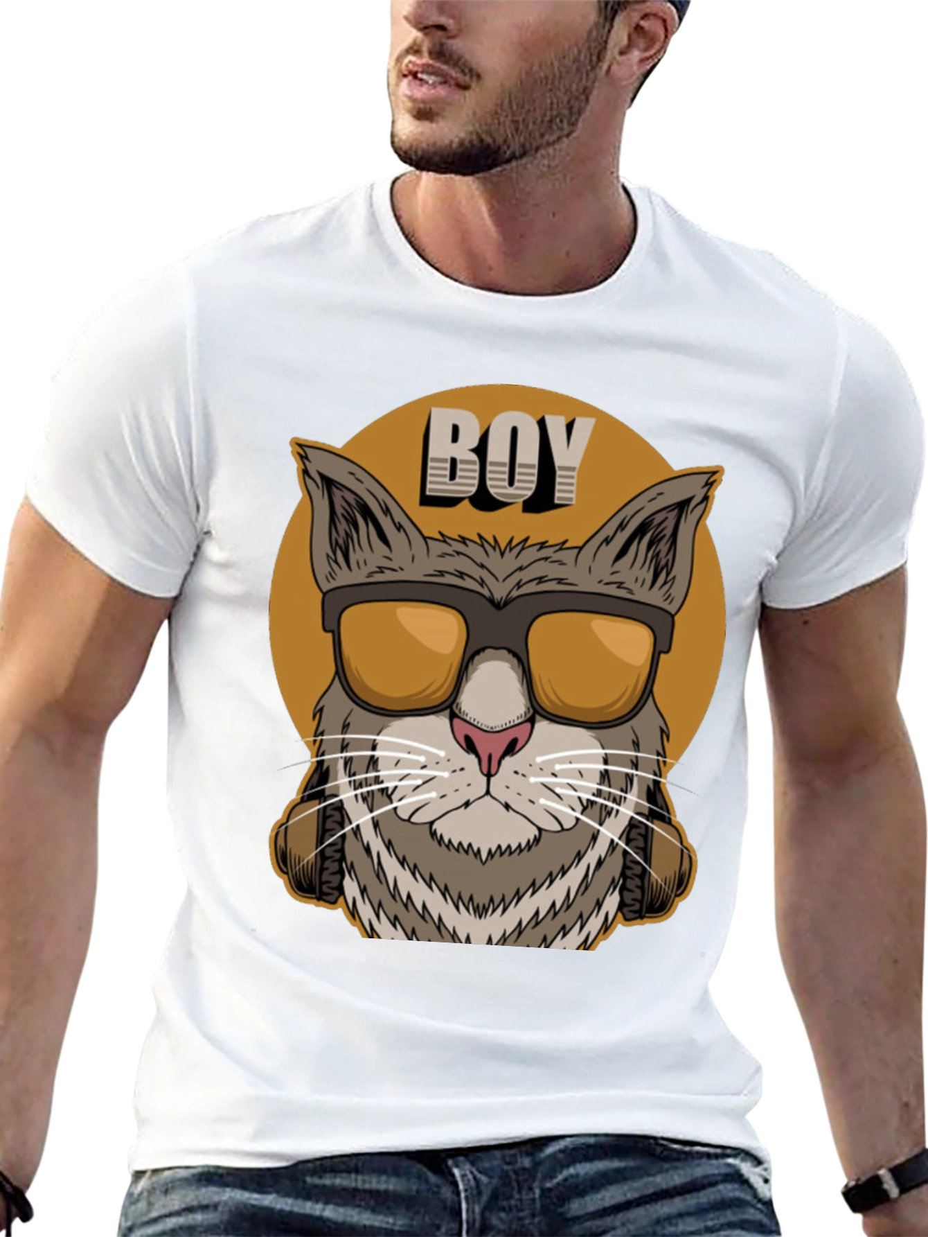 Cool Cat Boy Graphic Tee