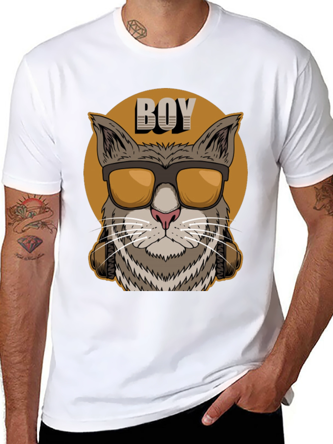 Cool Cat Boy Graphic Tee