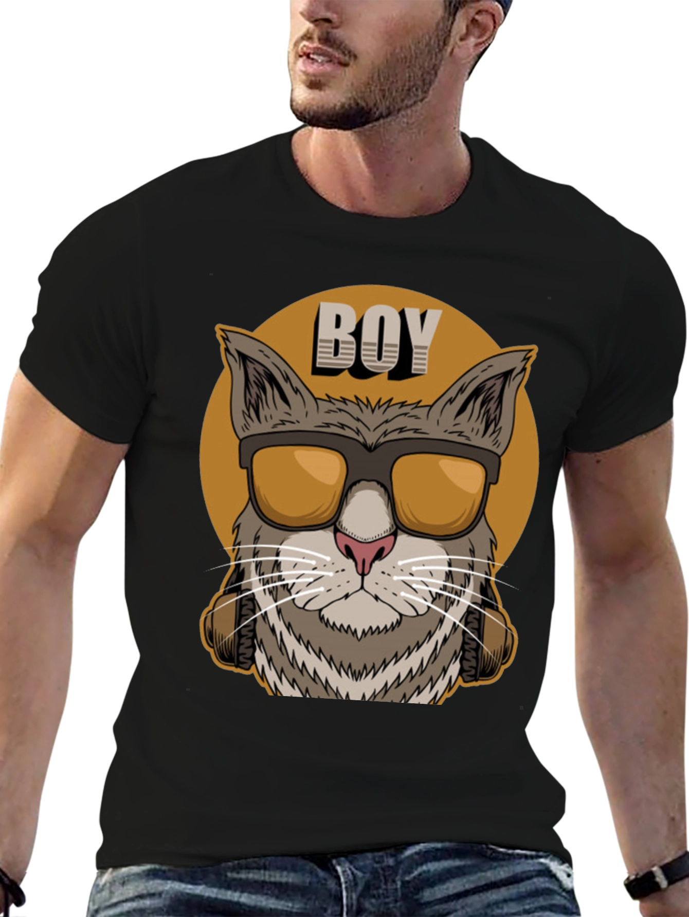 Cool Cat Boy Graphic Tee