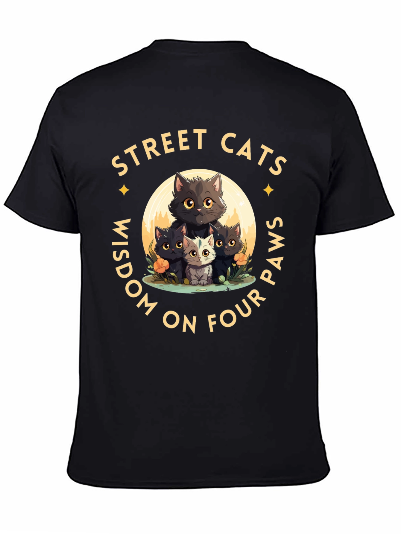 Street Cats Wisdom Graphic T-Shirt
