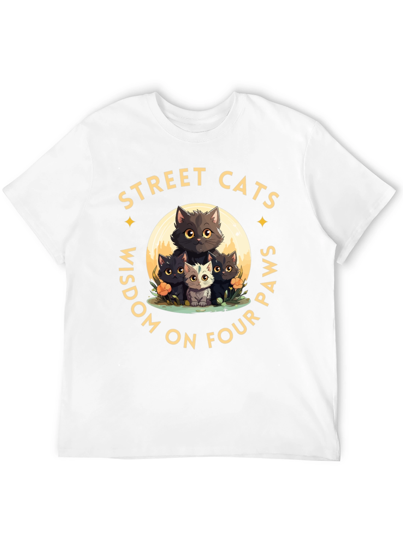 Street Cats Wisdom Graphic T-Shirt