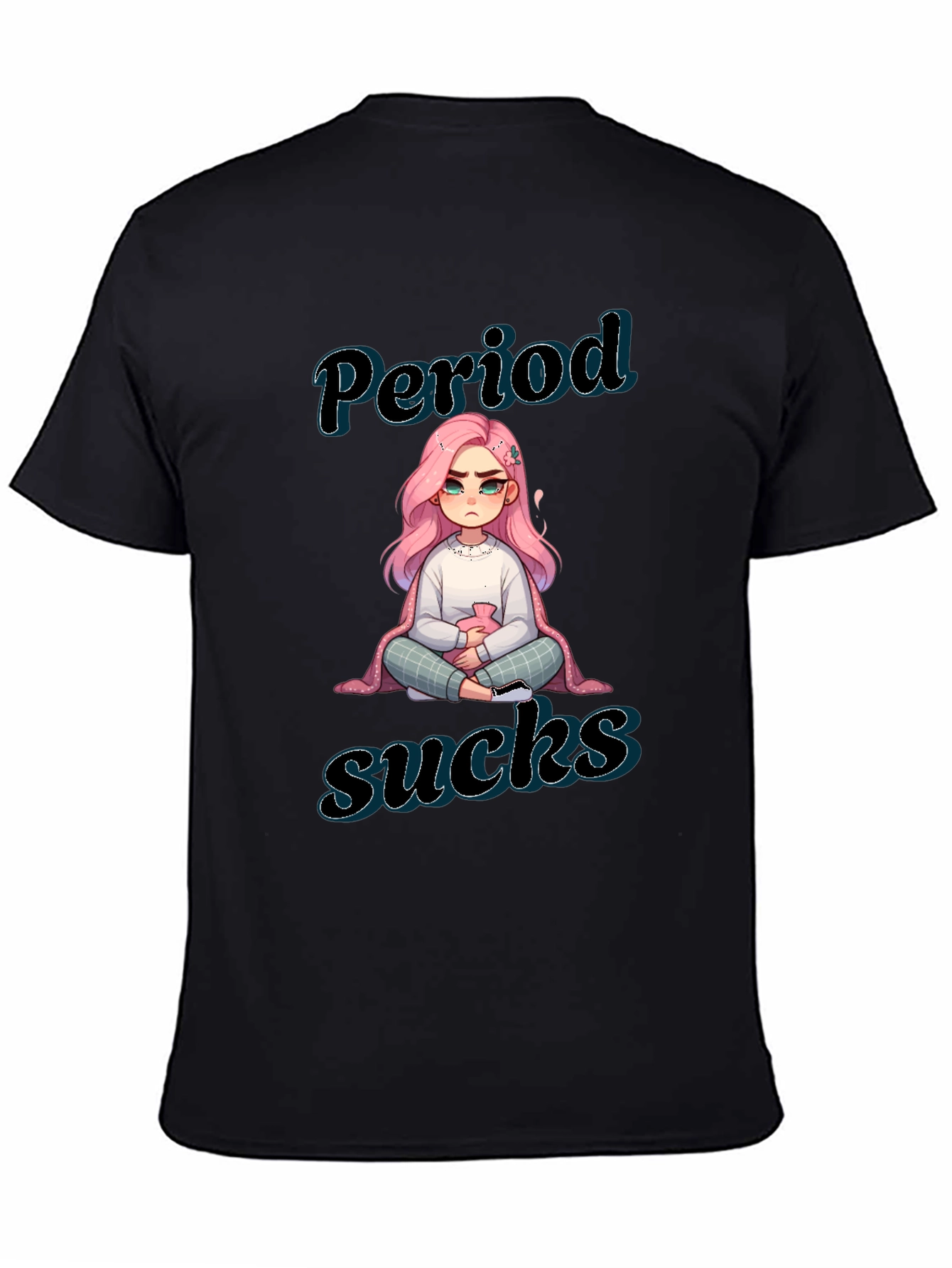 Period Sucks Graphic Tee - Black Cotton Comfort