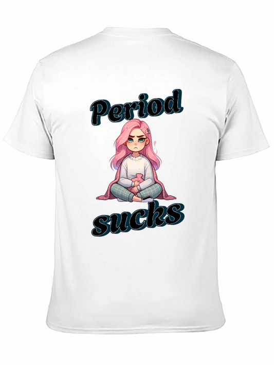 Period Sucks Graphic Tee - Black Cotton Comfort