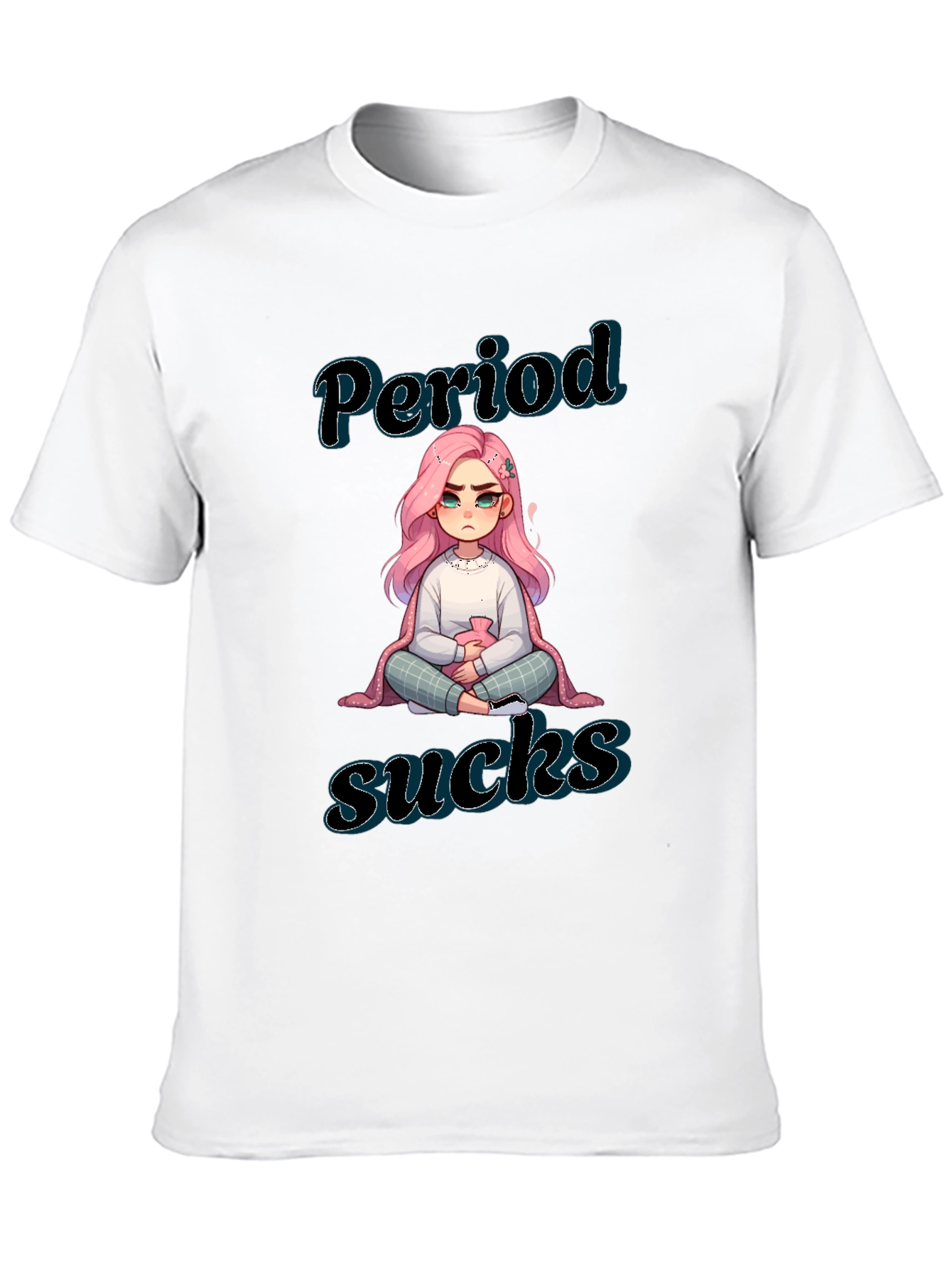Period Sucks Graphic Tee - Black Cotton Comfort