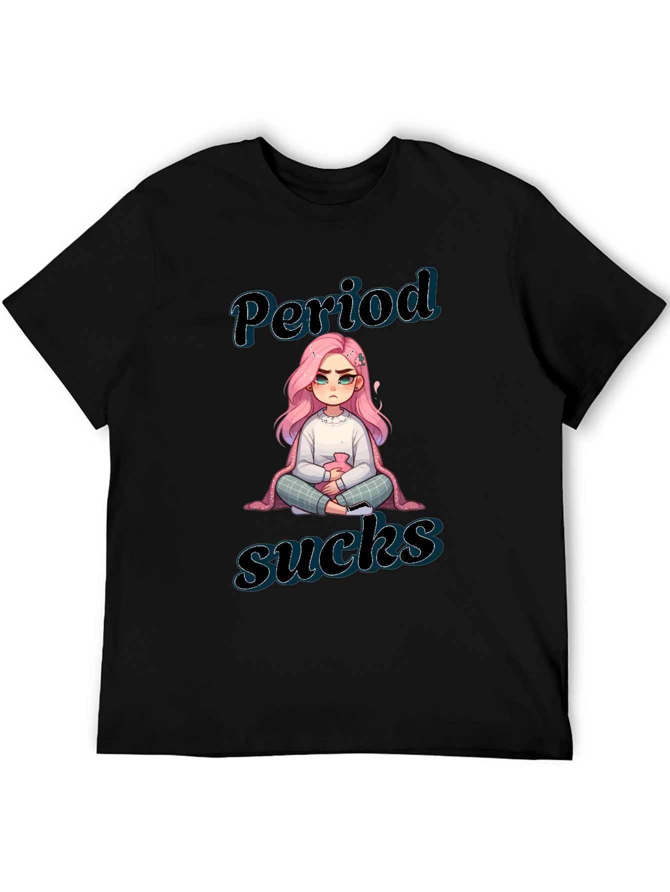 Period Sucks Graphic Tee - Black Cotton Comfort