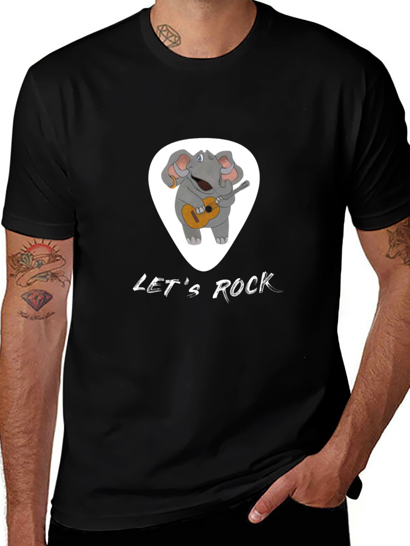 Lets Rock Elephant Graphic T-Shirt