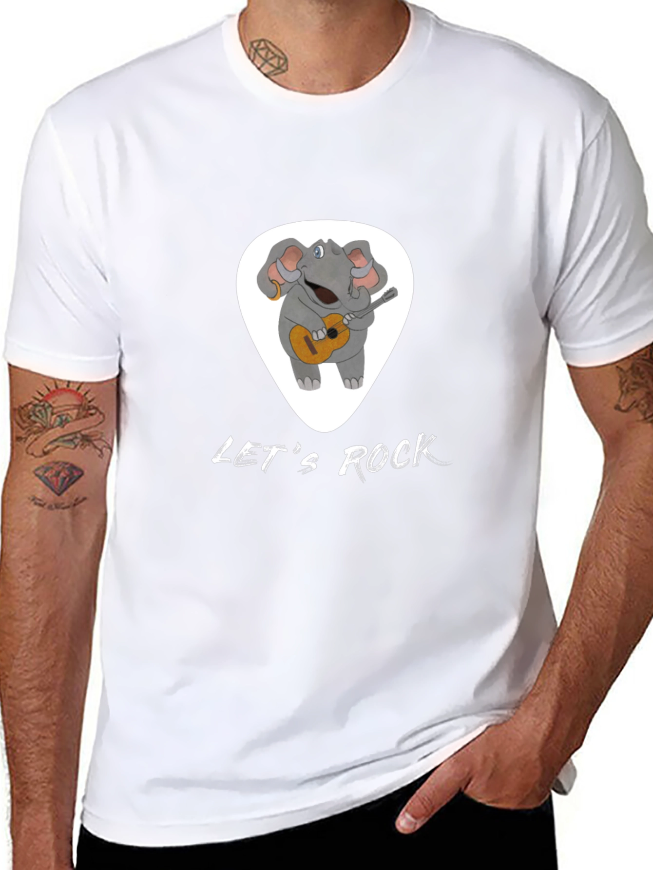 Lets Rock Elephant Graphic T-Shirt