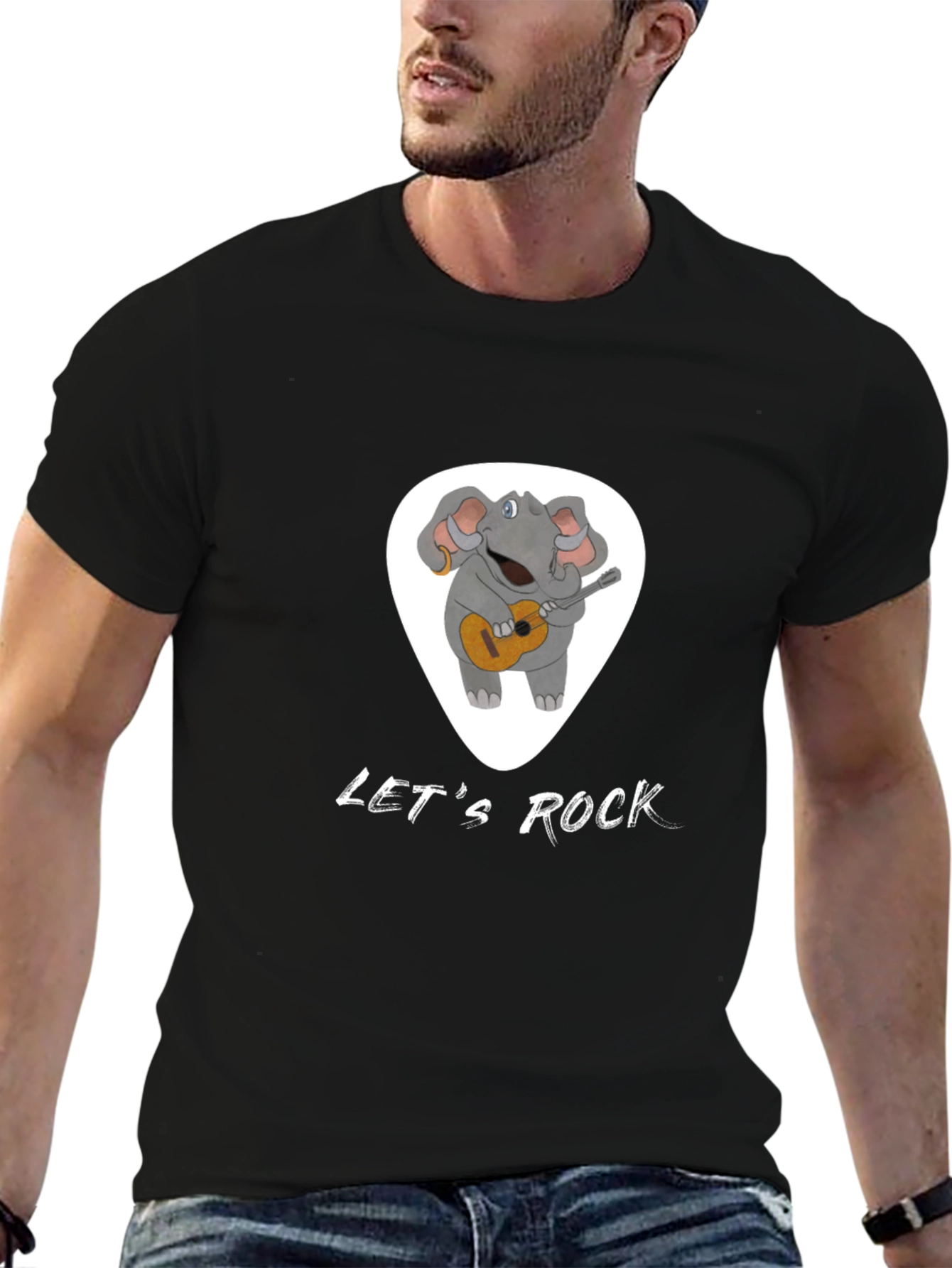 Lets Rock Elephant Graphic T-Shirt