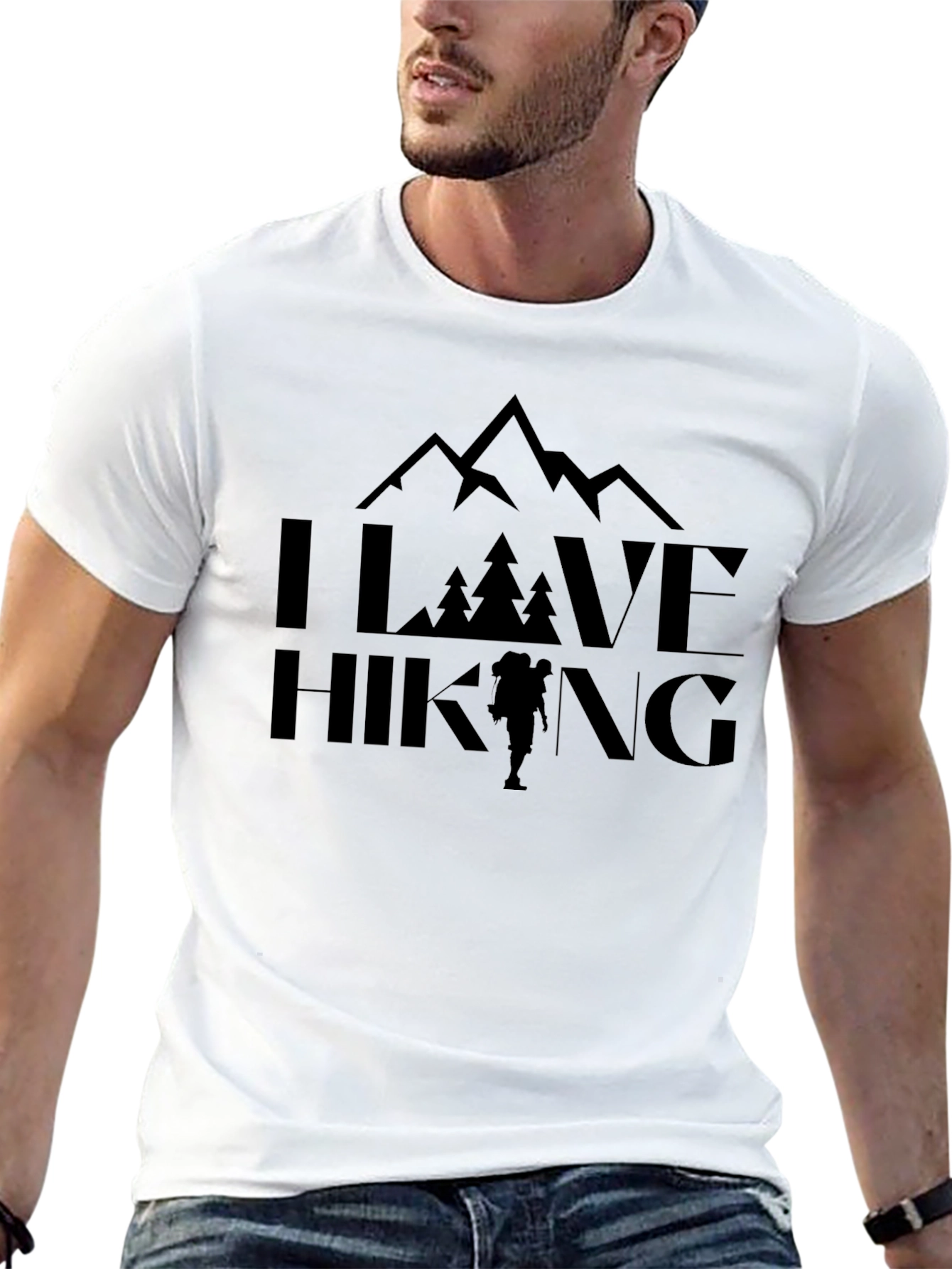 I Love Hiking Black Graphic Tee