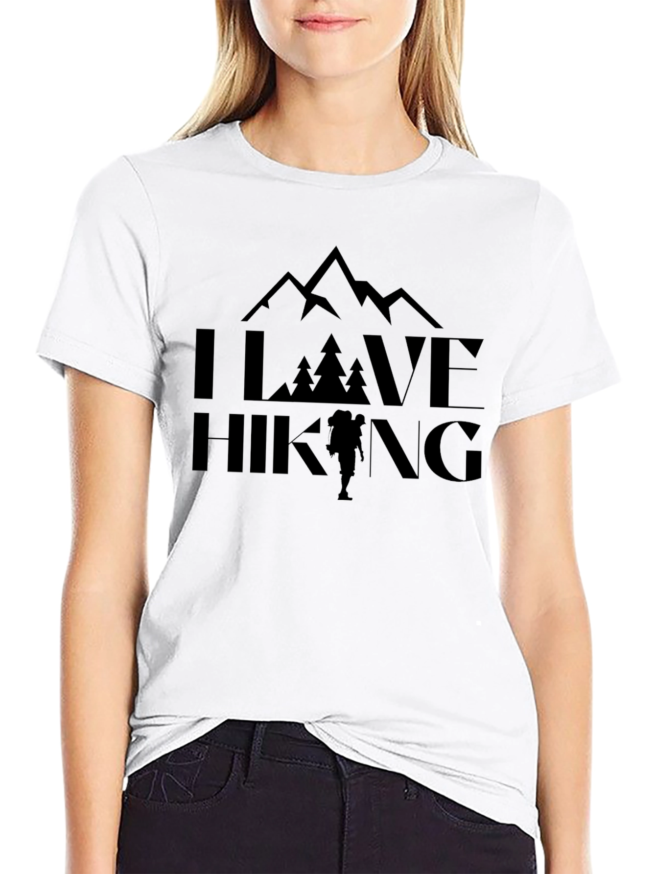 I Love Hiking Black Graphic Tee