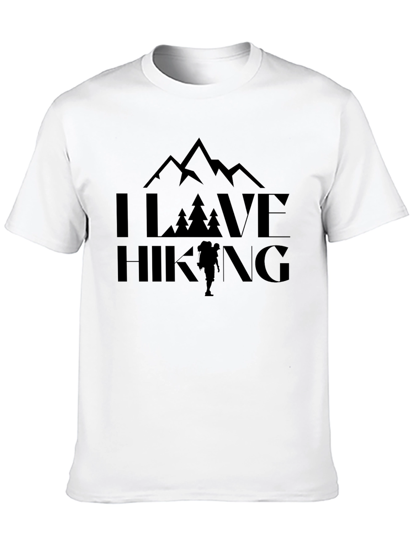 I Love Hiking Black Graphic Tee