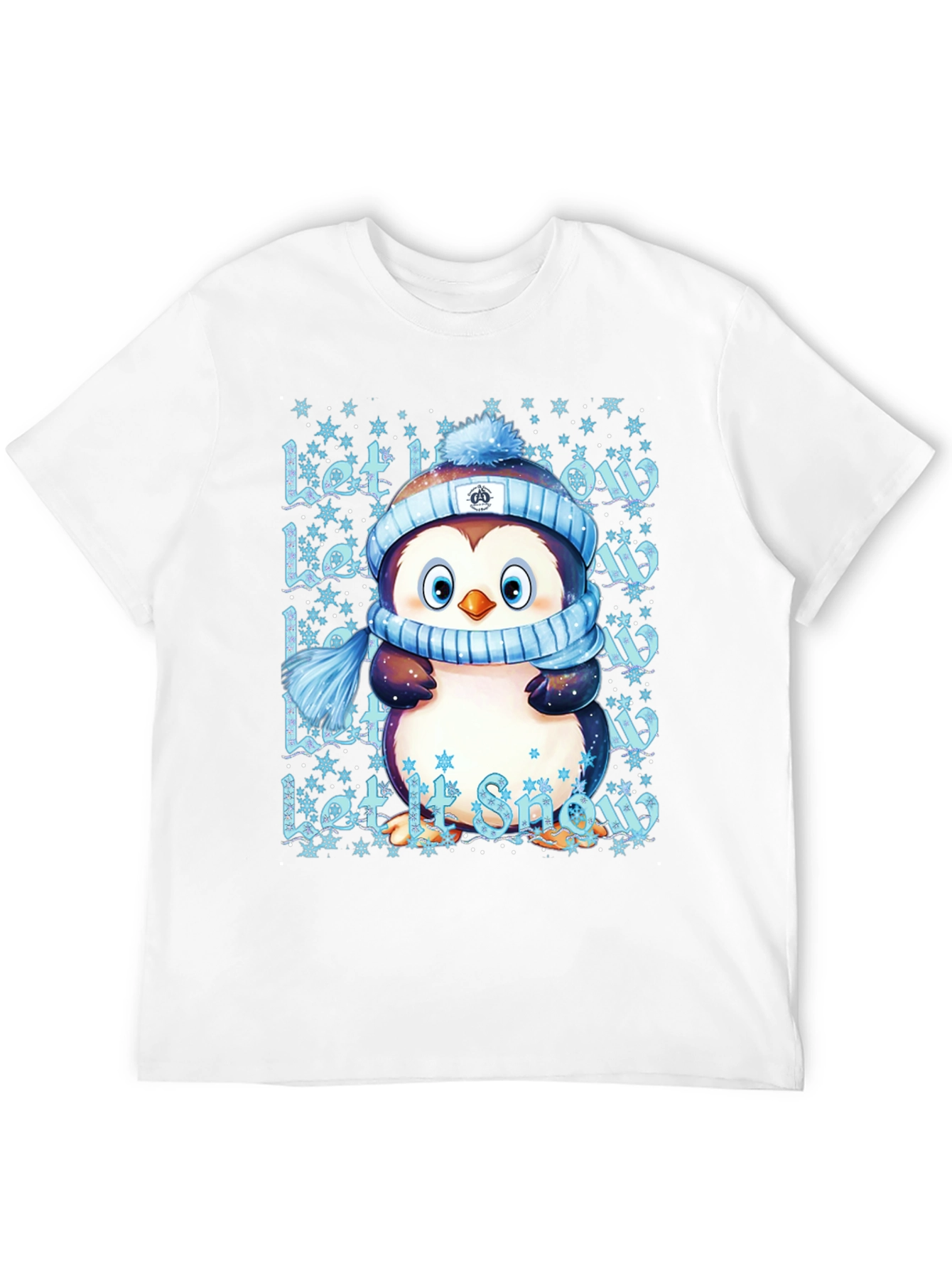 Cute Penguin Let It Snow Black T-Shirt