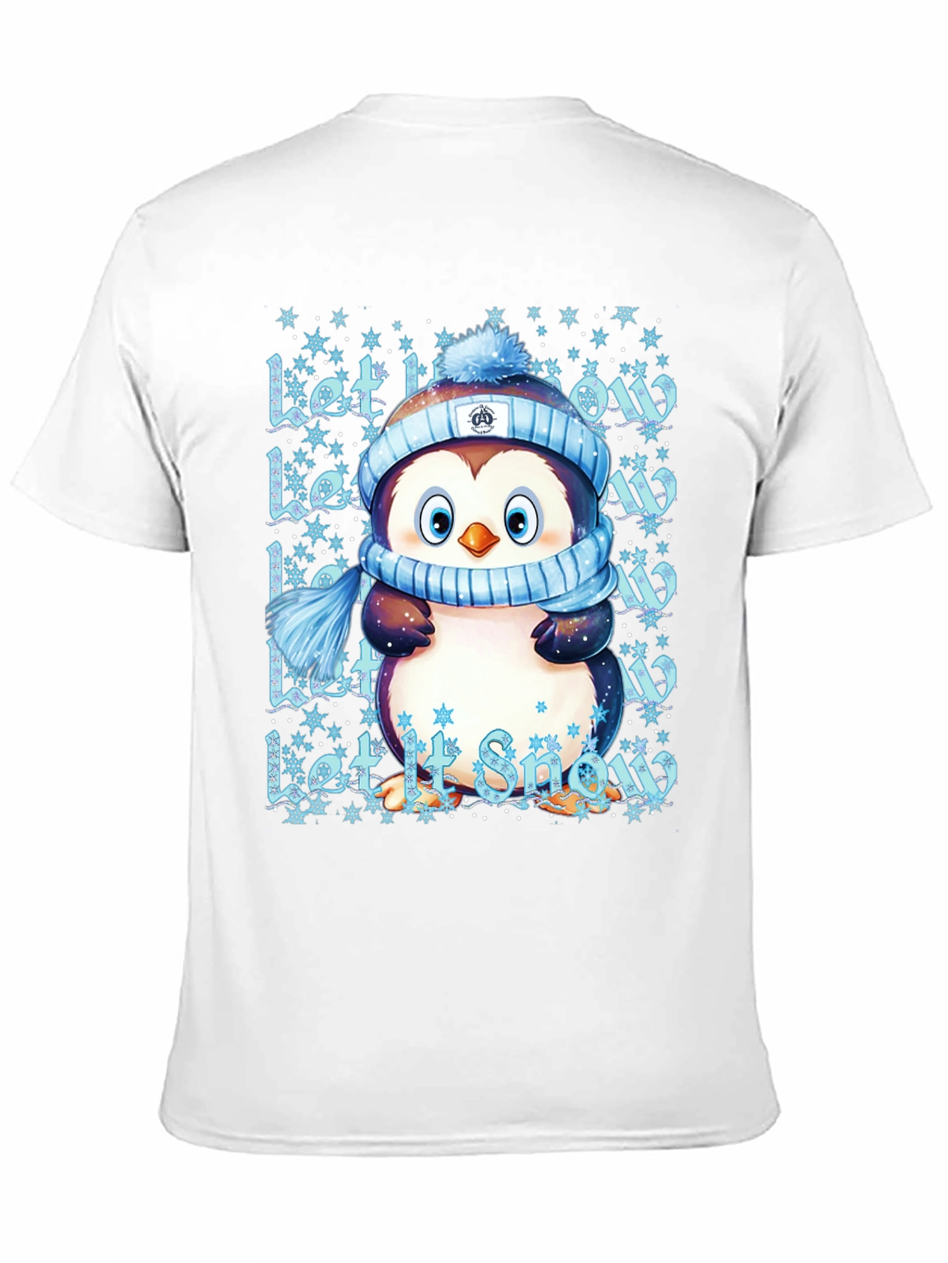 Cute Penguin Let It Snow Black T-Shirt