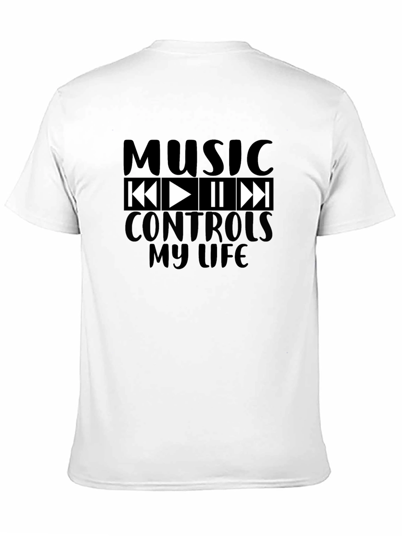 Music Controls My Life Black Graphic T-Shirt