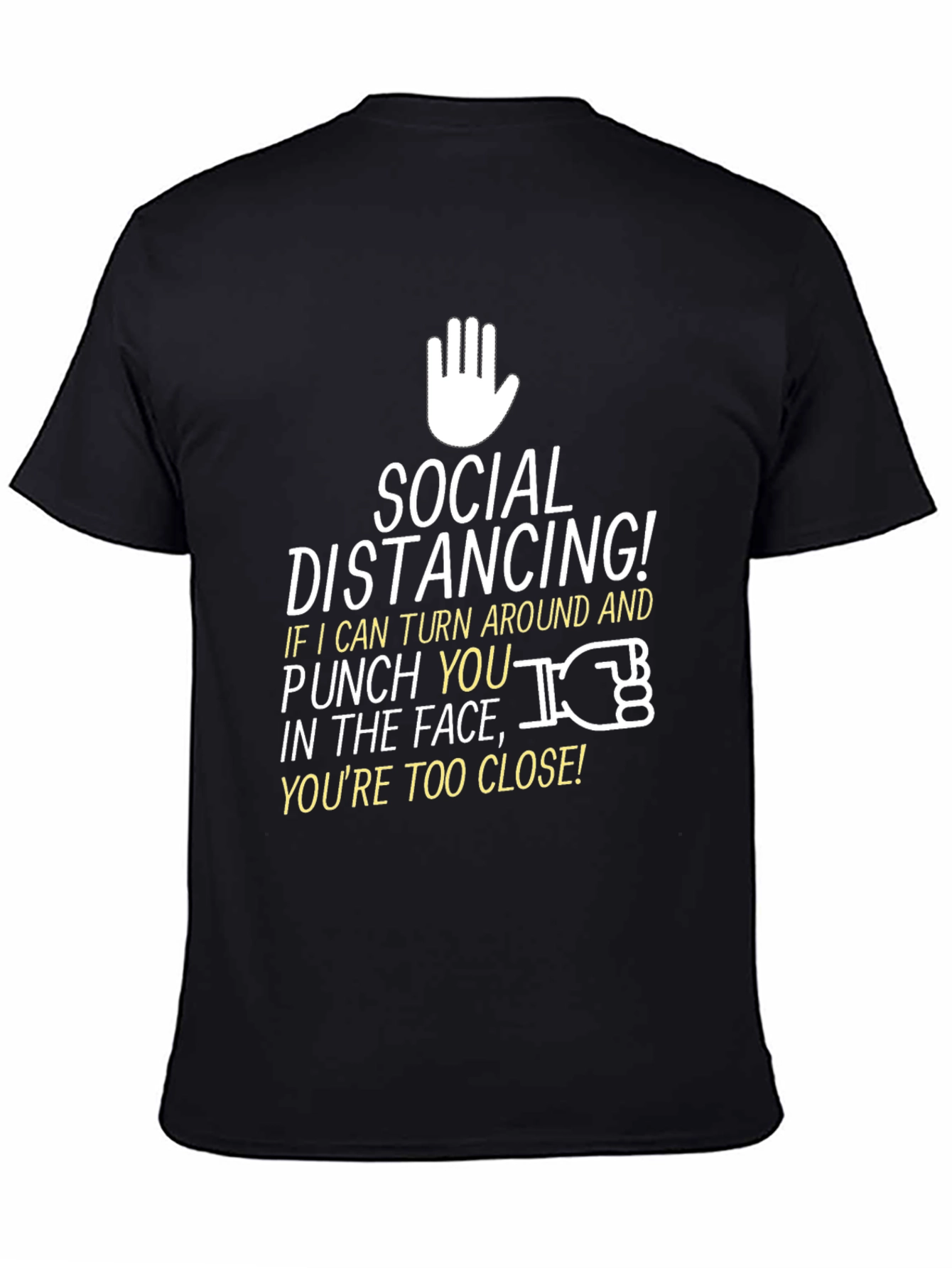 Social Distancing Graphic Tee - Black Novelty T-Shirt