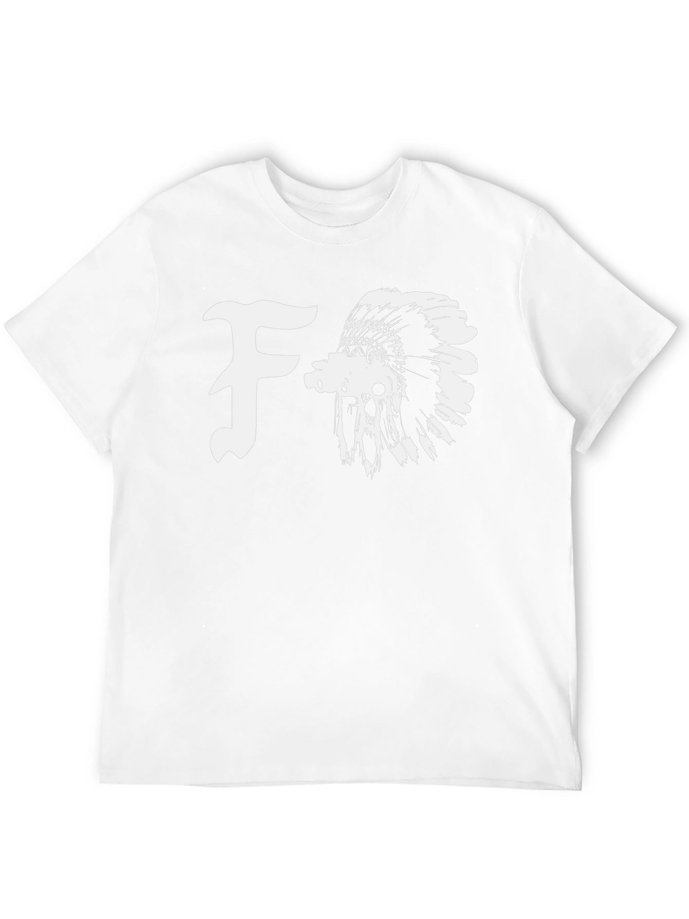 Black T-Shirt with F and Indian Headdress Graphic