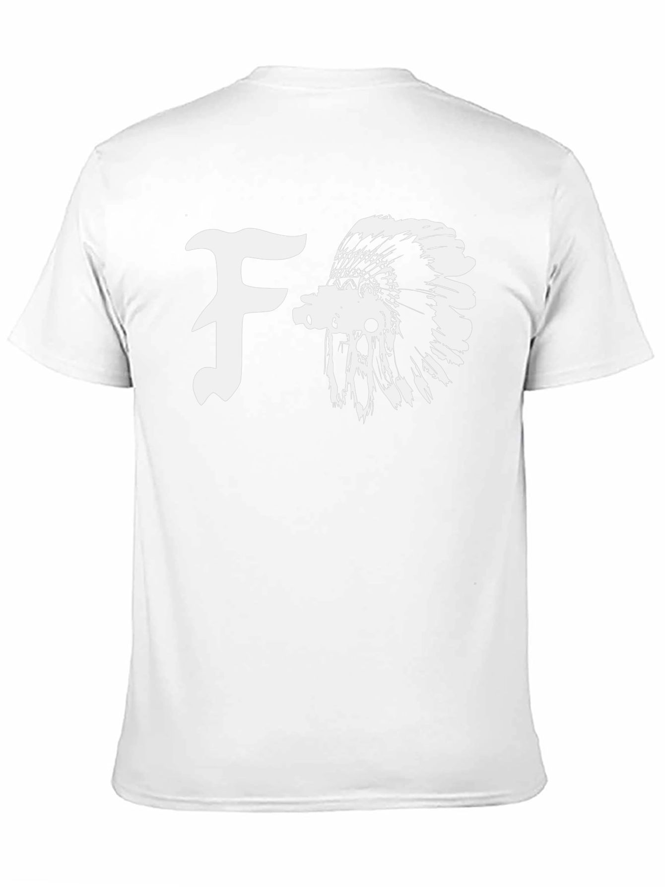 Black T-Shirt with F and Indian Headdress Graphic