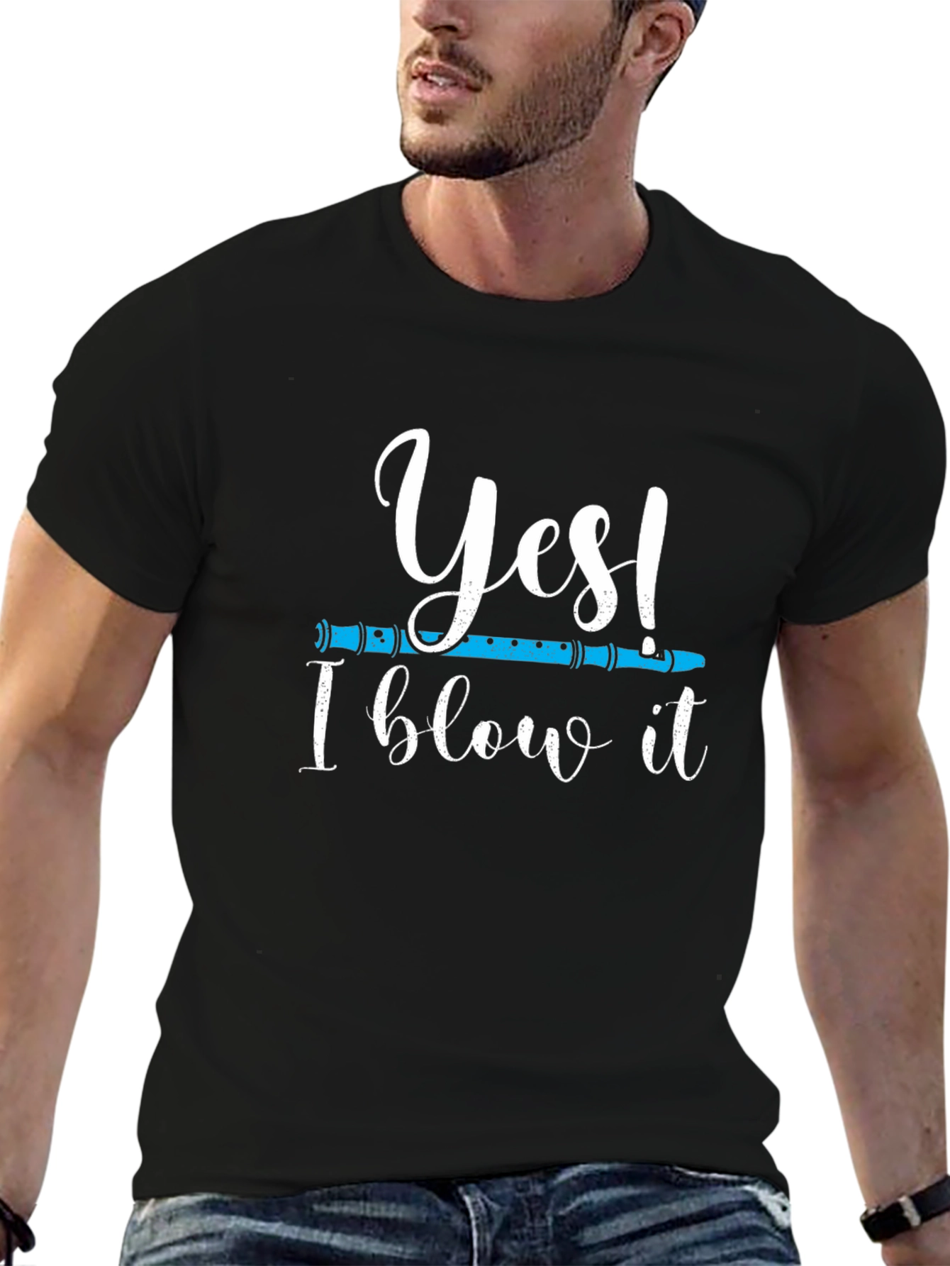 Funny Musician T-Shirt: Yes! I Blow It Flute Tee
