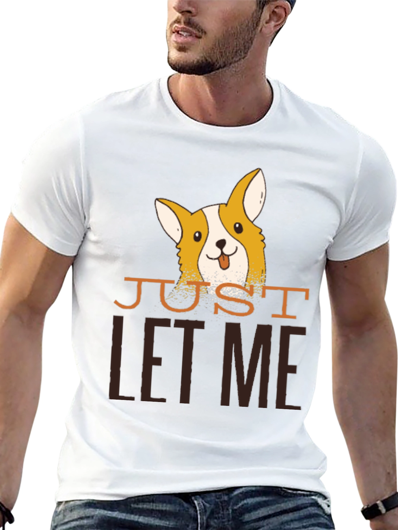 Just Let Me Corgi Black T-Shirt