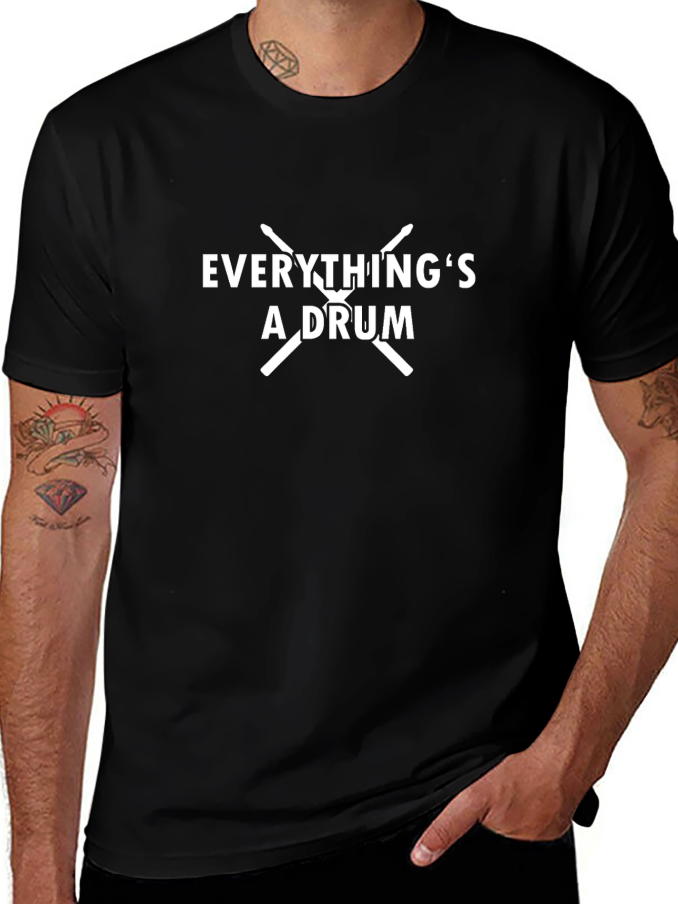 Everythings A Drum Black T-Shirt