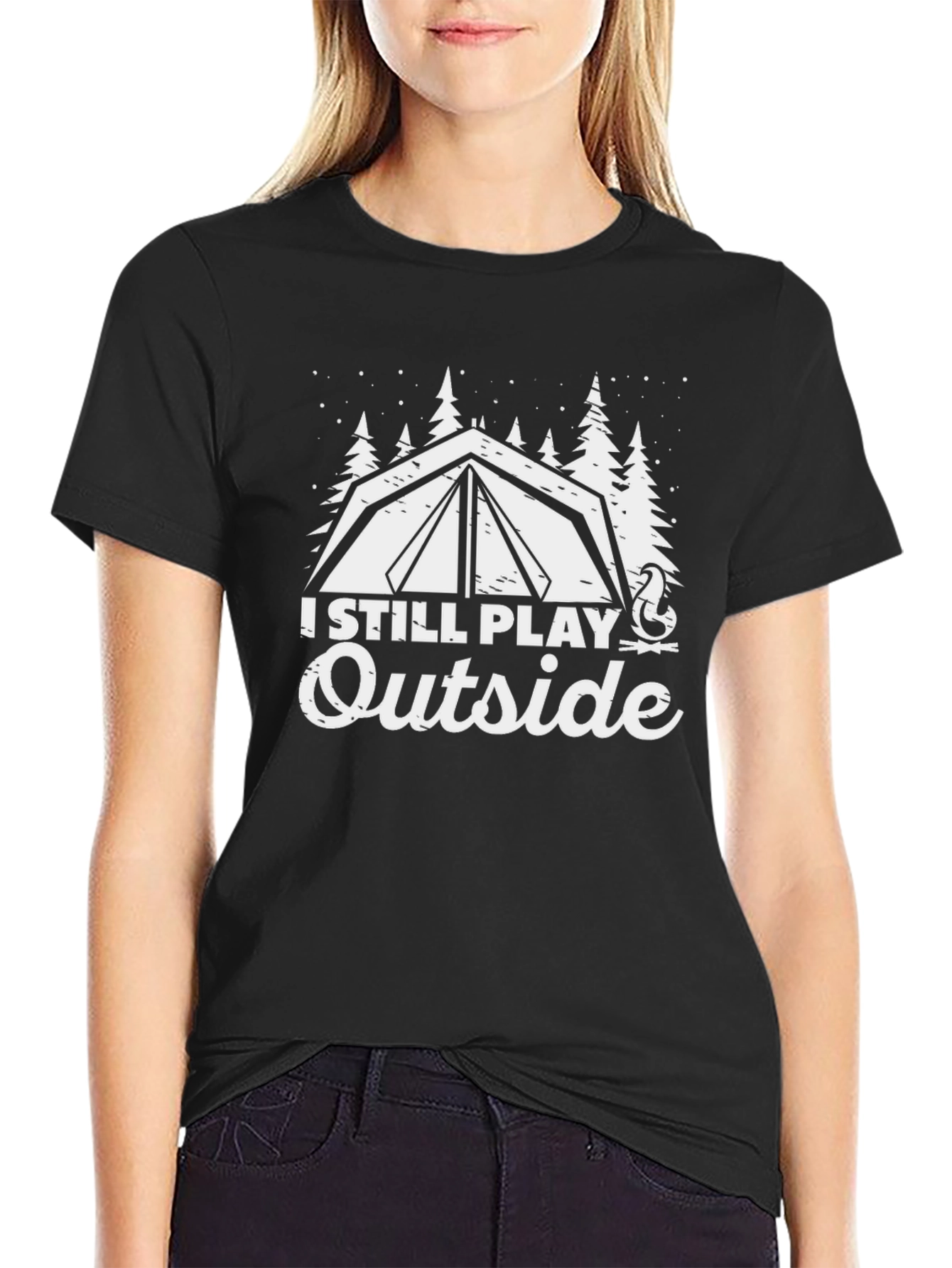 I Still Play Outside Camping Graphic Tee