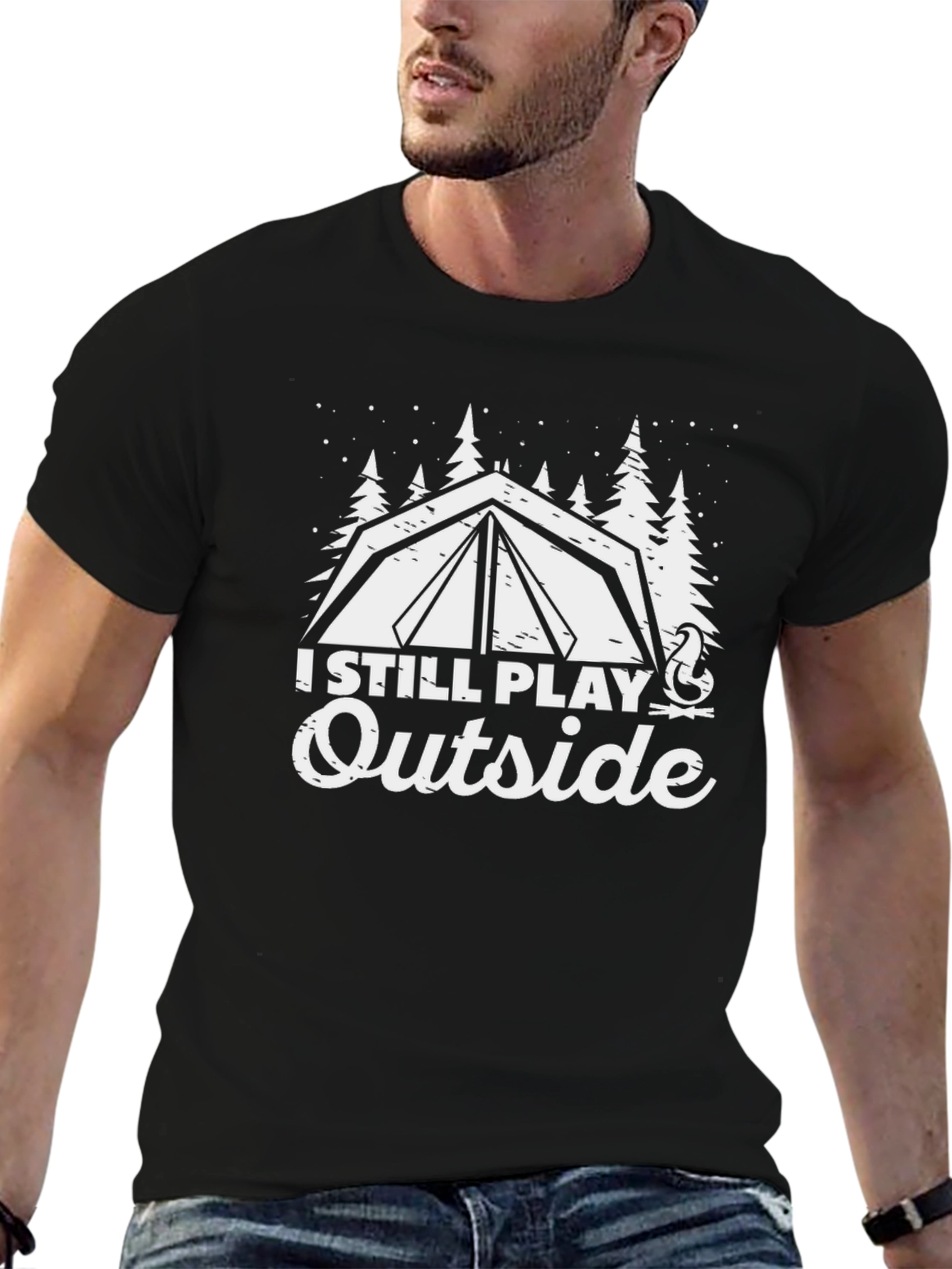 I Still Play Outside Camping Graphic Tee