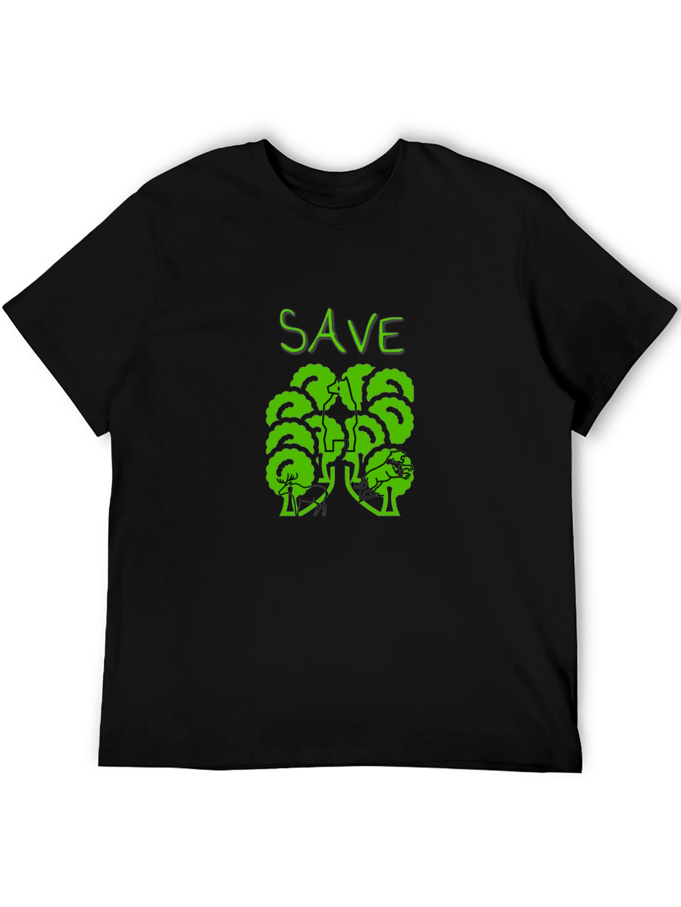 Eco-Friendly Save Trees Graphic Tee - Black