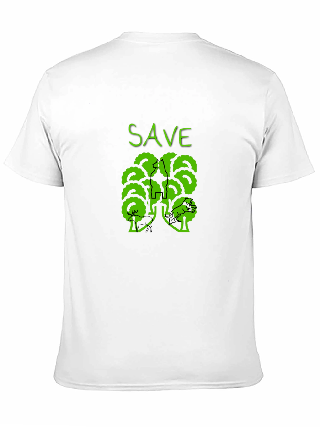 Eco-Friendly Save Trees Graphic Tee - Black