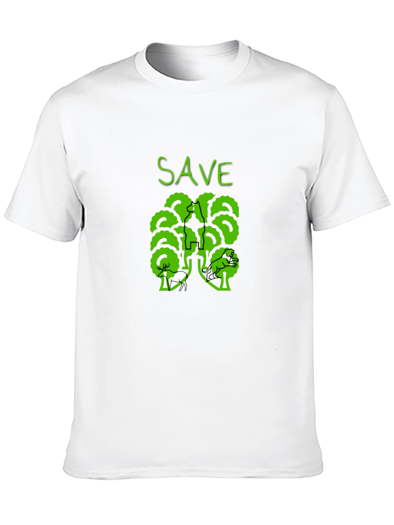 Eco-Friendly Save Trees Graphic Tee - Black
