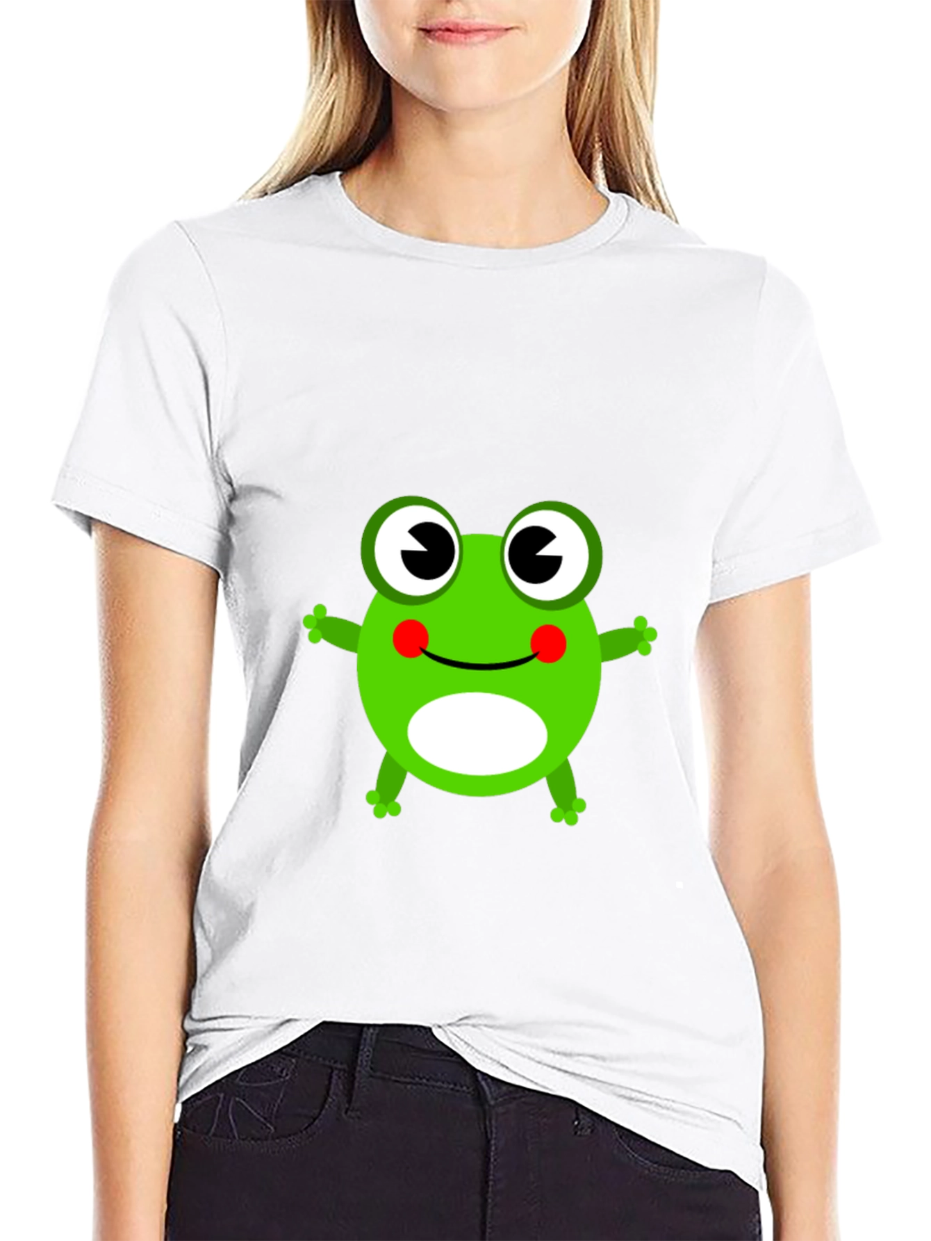 Cute Frog Graphic T-Shirt - Black