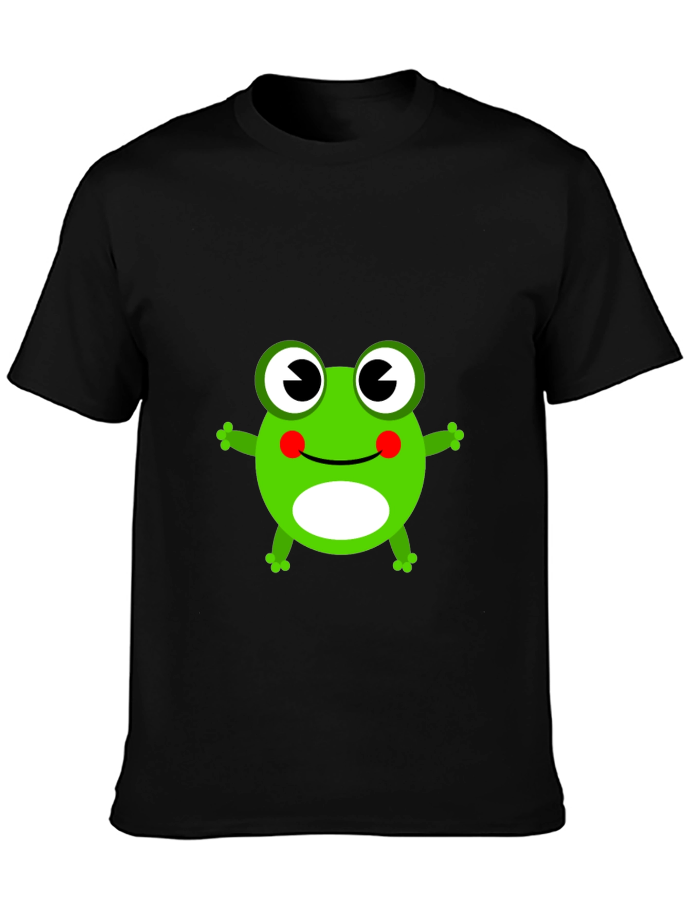 Cute Frog Graphic T-Shirt - Black