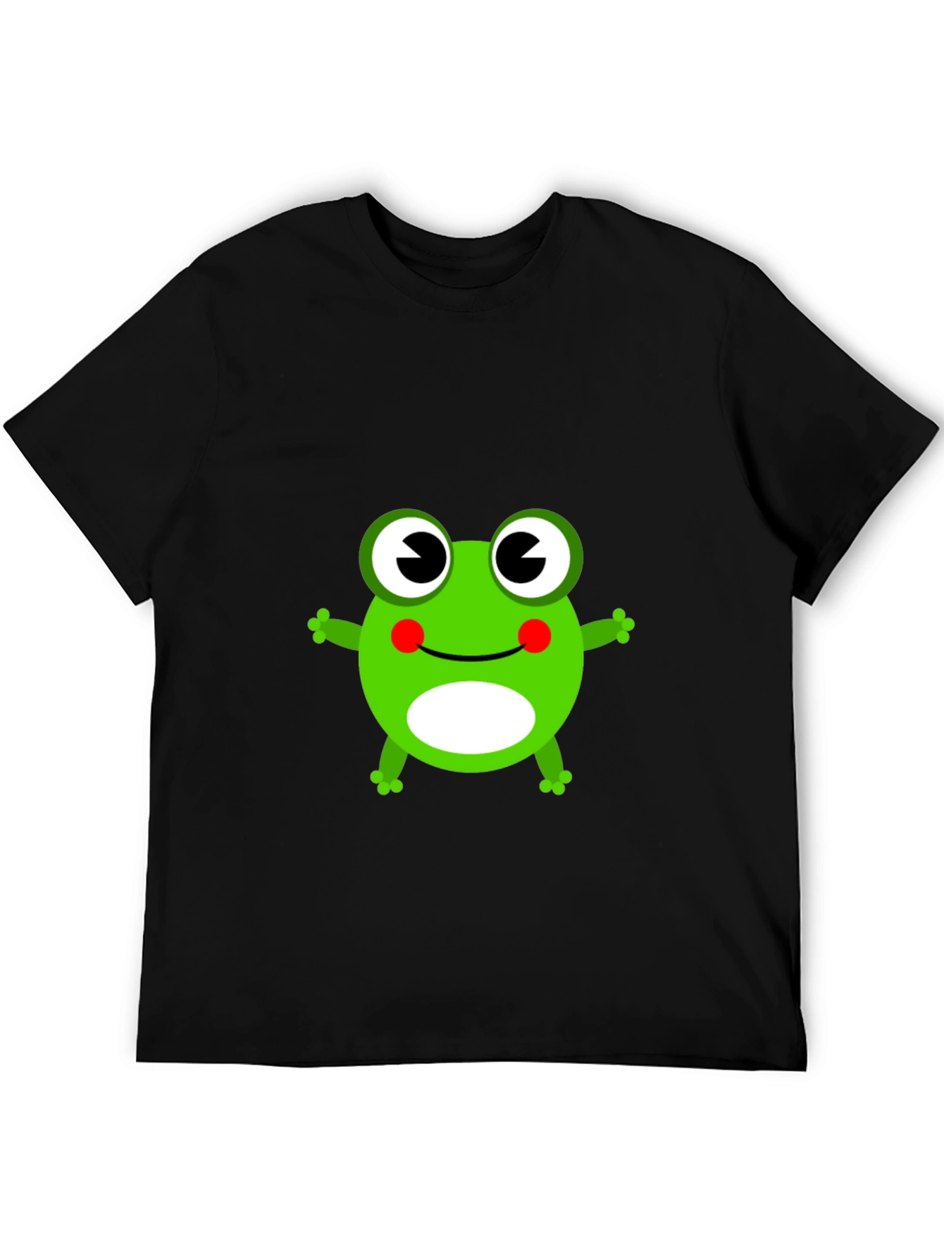 Cute Frog Graphic T-Shirt - Black