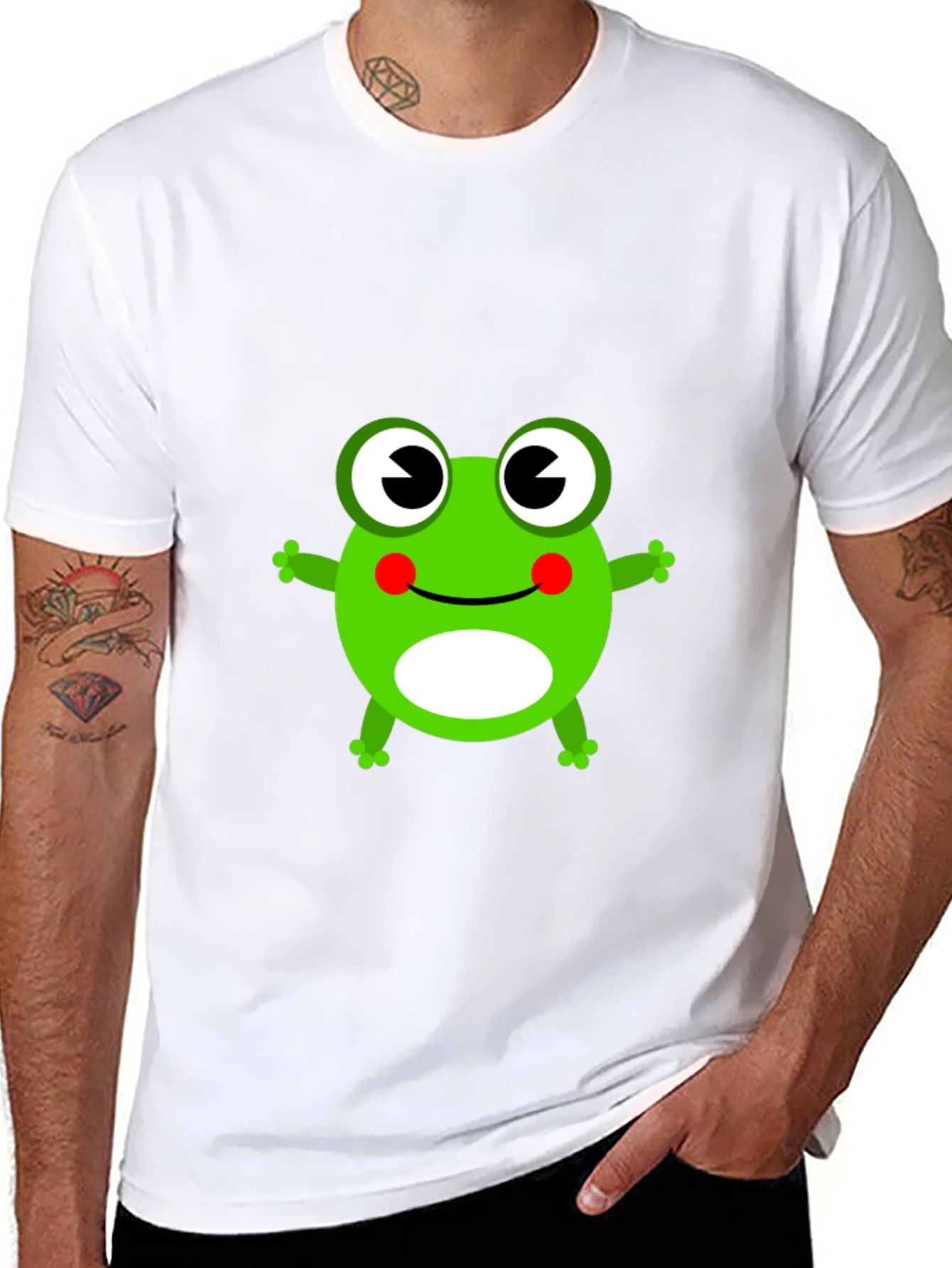 Cute Frog Graphic T-Shirt - Black