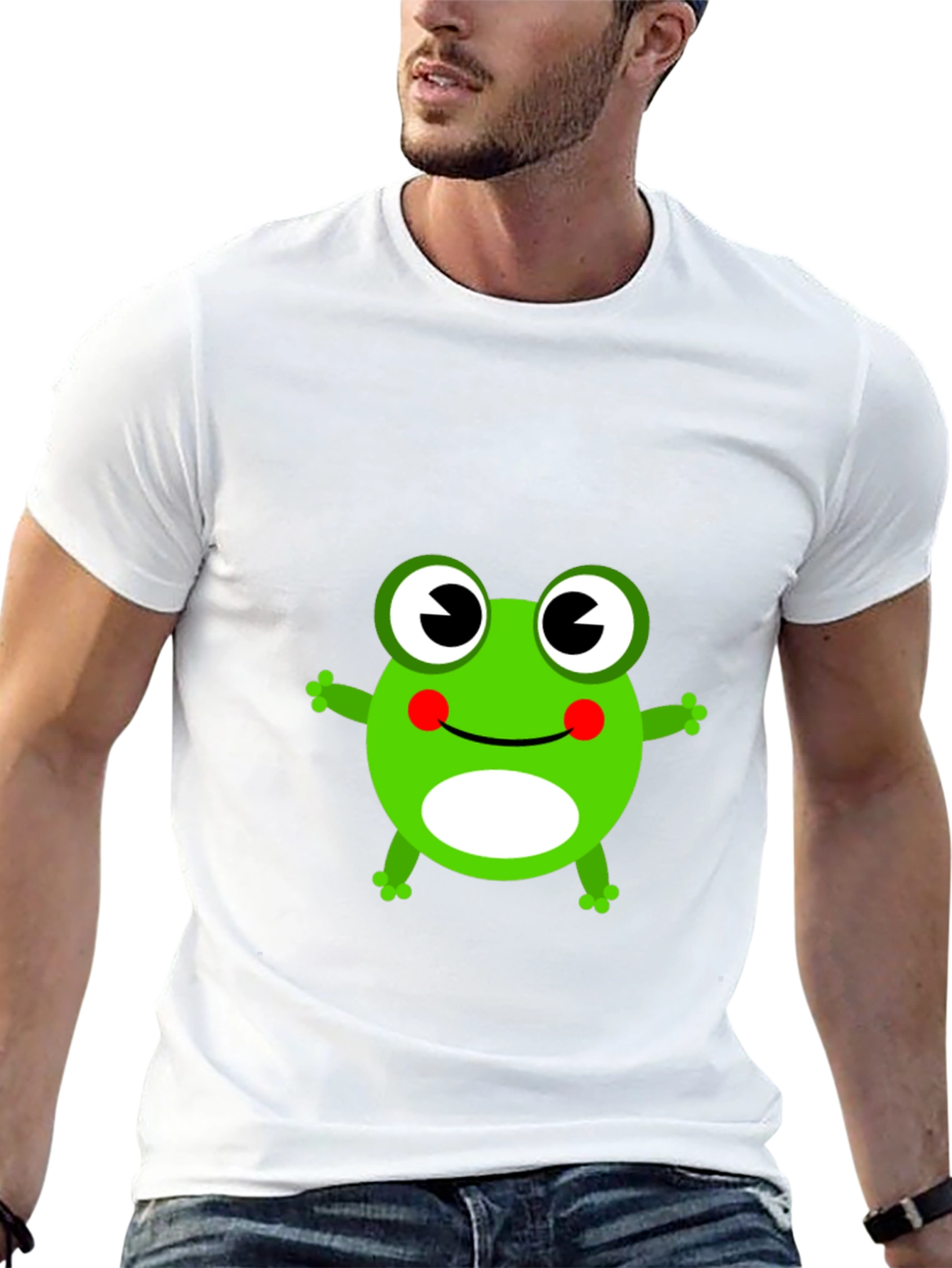 Cute Frog Graphic T-Shirt - Black