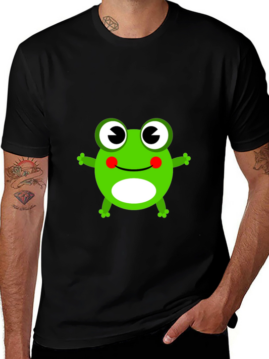 Cute Frog Graphic T-Shirt - Black