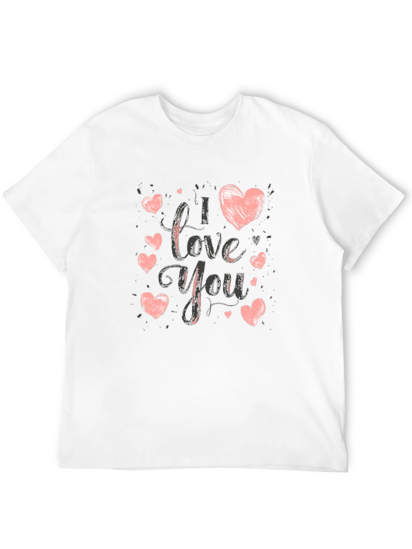 I Love You Graphic Print Crew Neck T-Shirt
